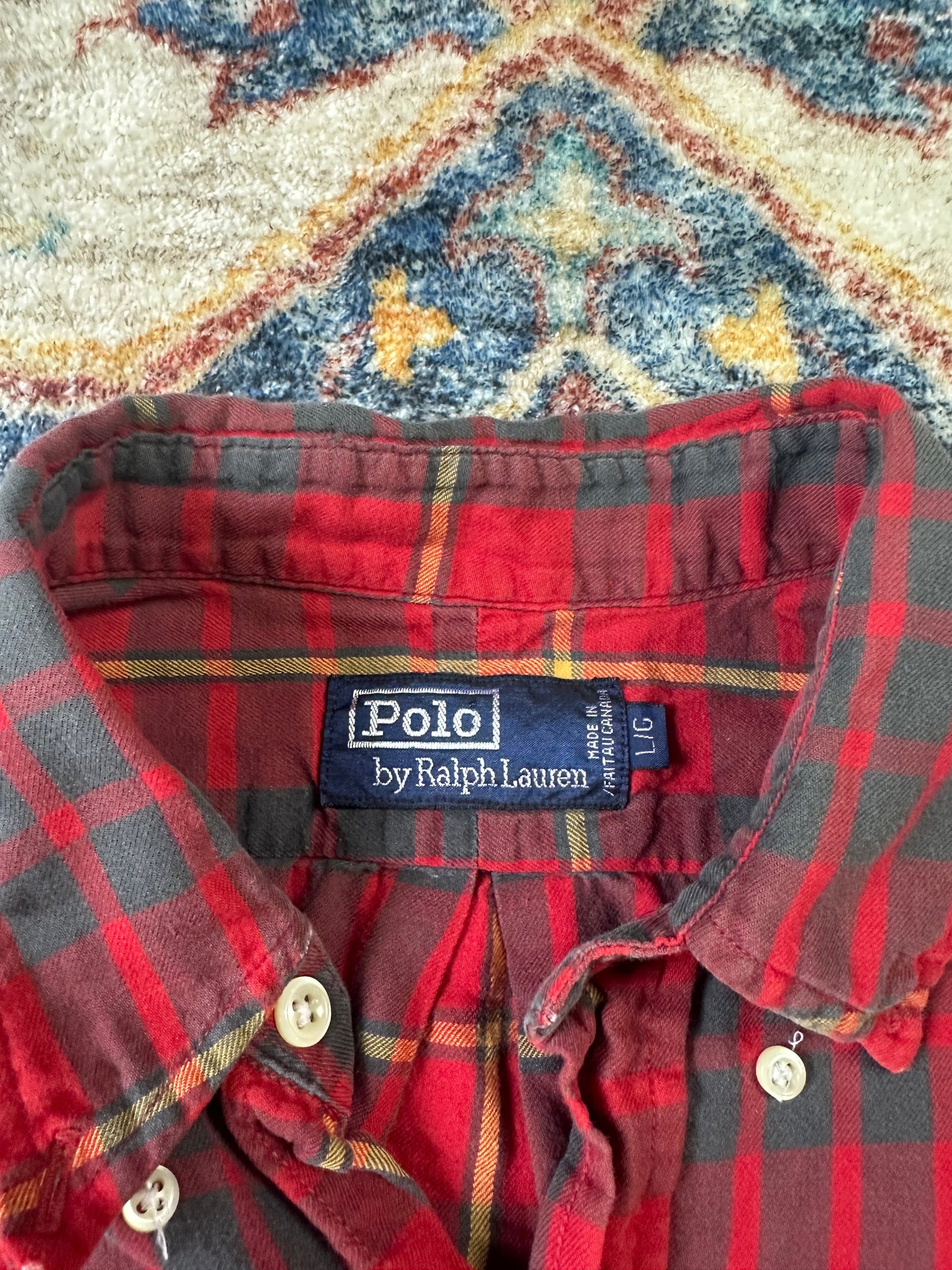 Vintage Polo Ralph Lauren Plaid Buttom-up Shirt Medium