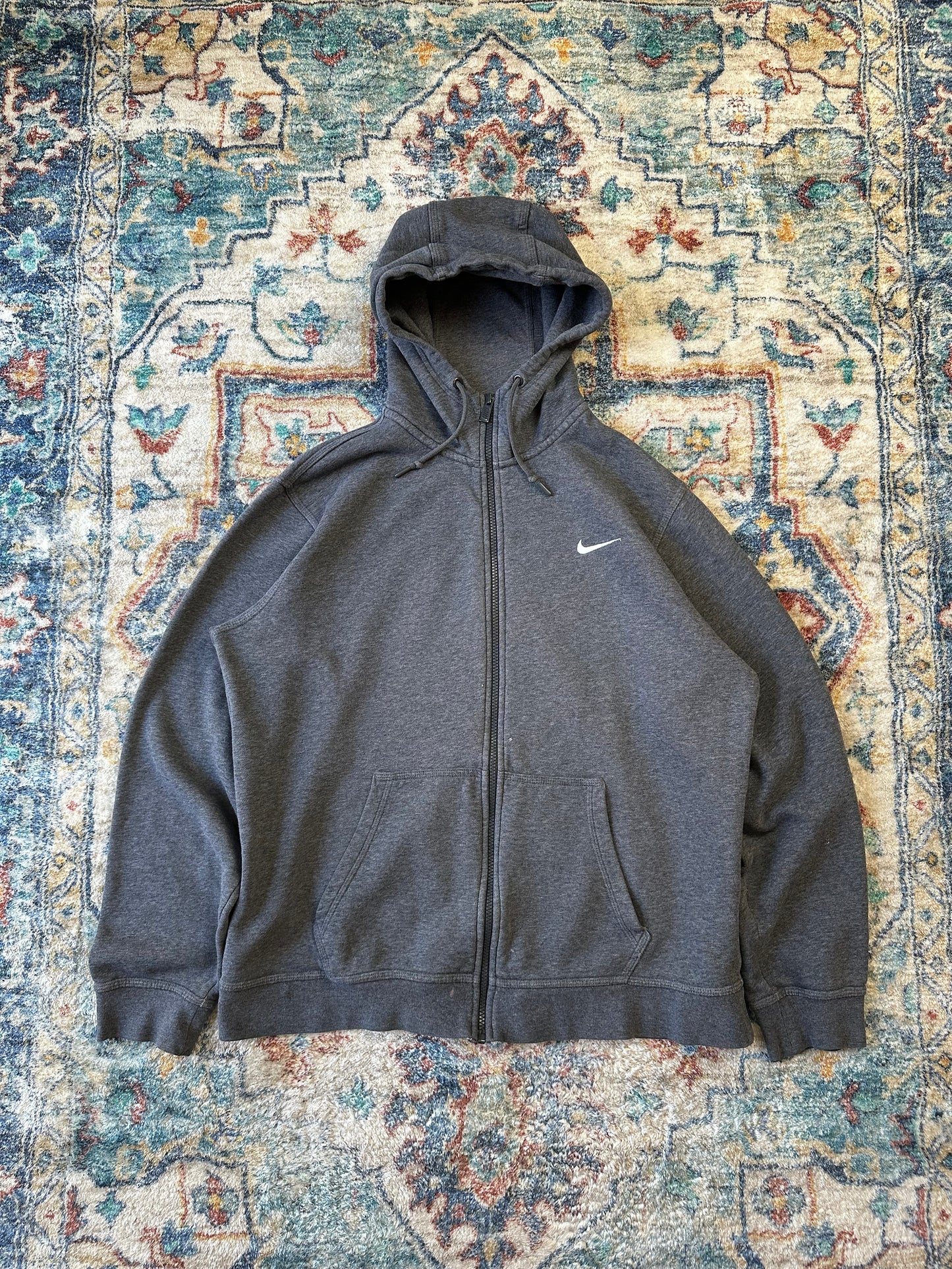 Nike Grey Zip-up Hoodie - L
