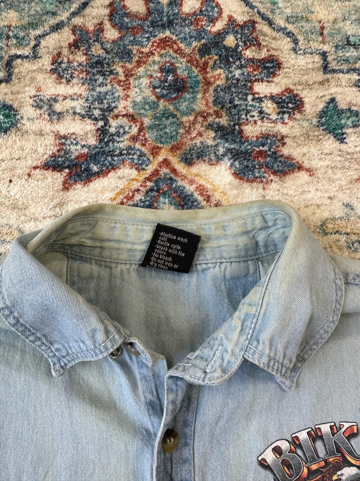 00s USA Denim Biker Vest - L