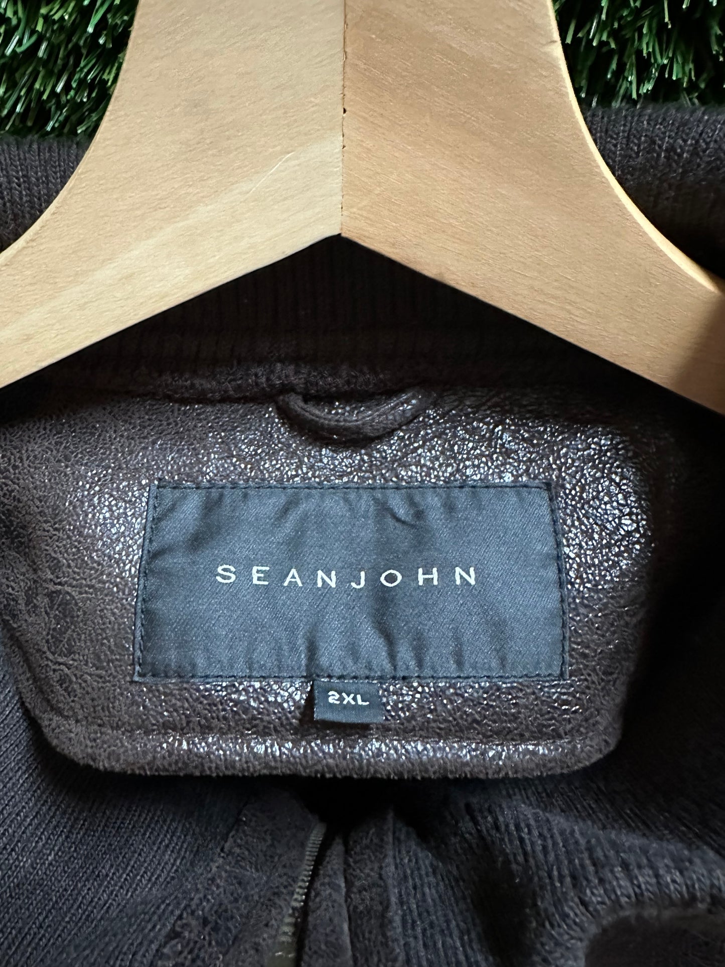 00s Sean John Fur Line Brown Leather Jacket - XXL