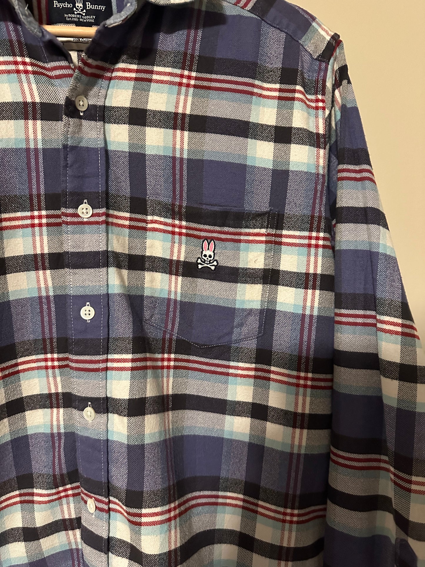 Psycho Bunny Plaid Flannel Shirt - M