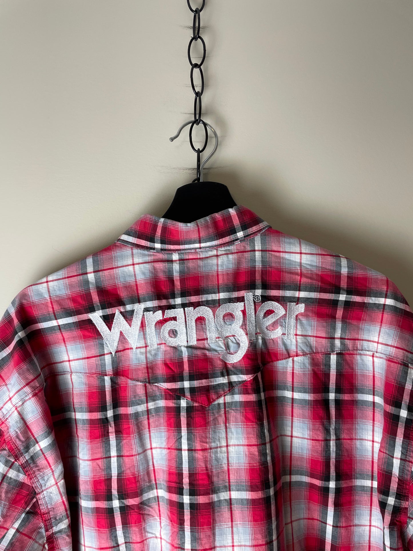 Vintage Wrangler Spellout Long Sleeve Button-up Shirt - L