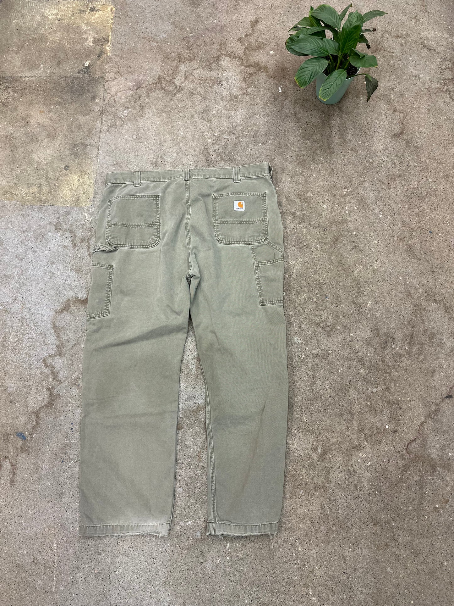 00s Carhartt Faded Green Carpenter Workwear Pants - 40