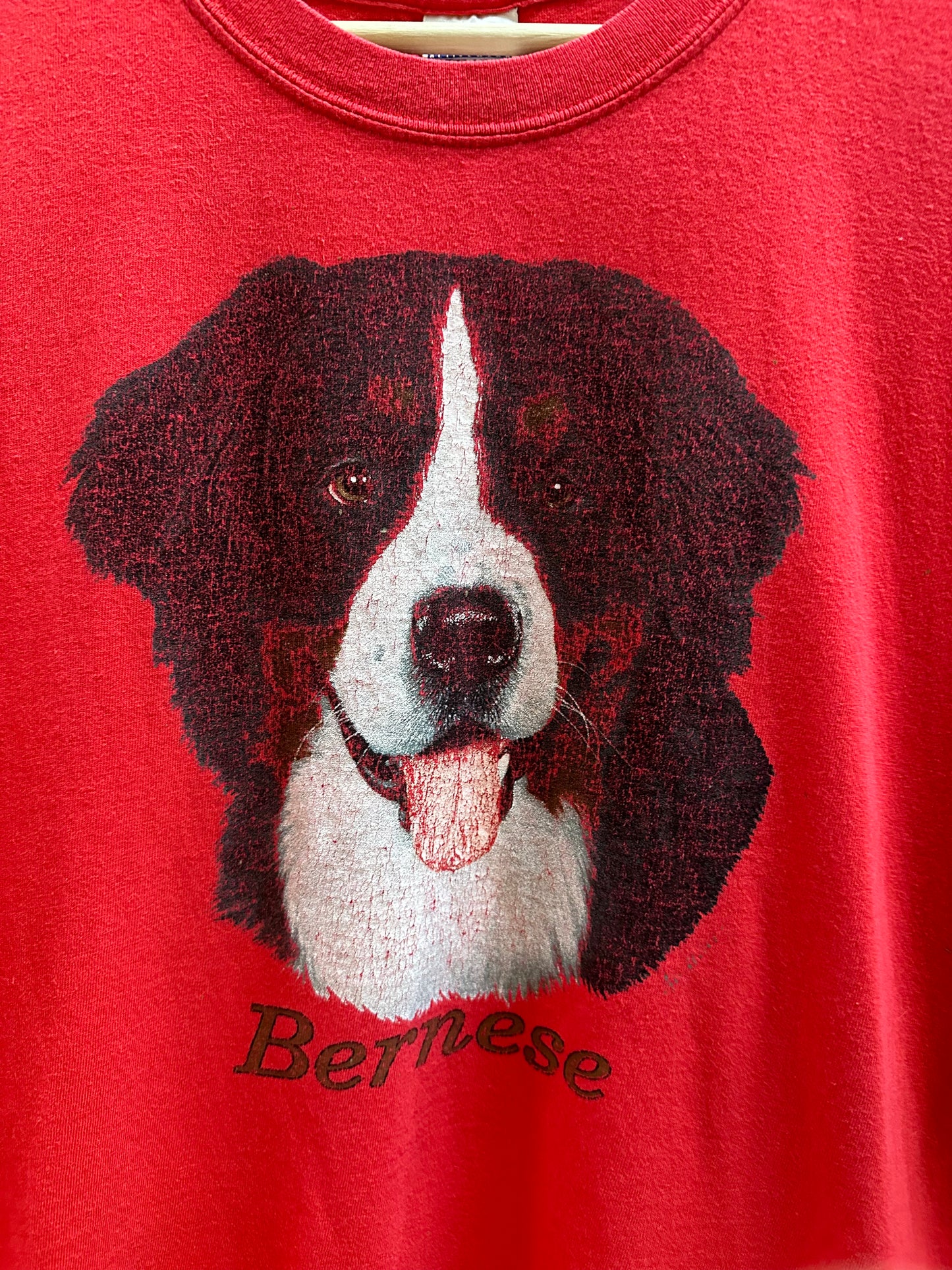 90s Bernese Dog Animal T-shirt - L