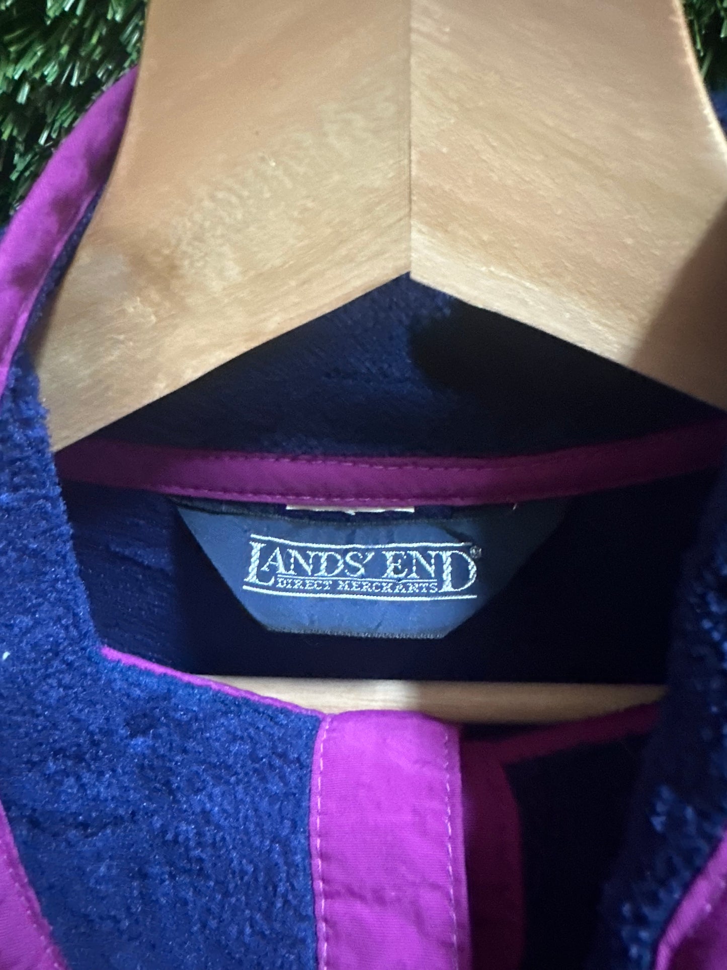 90s Lands End T-Snap Fleece - M