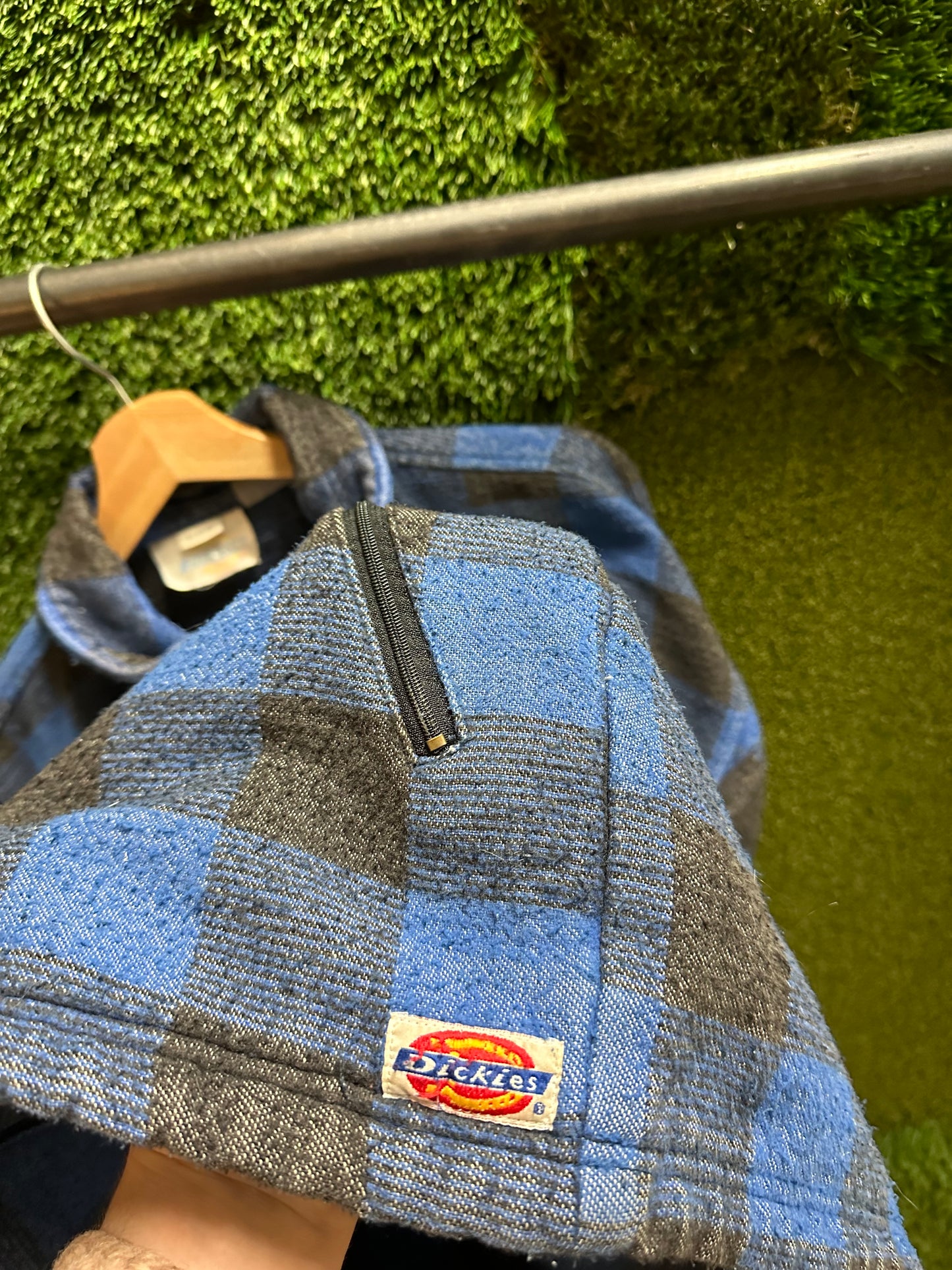 90s Dickies Blue Plaid Zip-up Buffalo Jacket - L