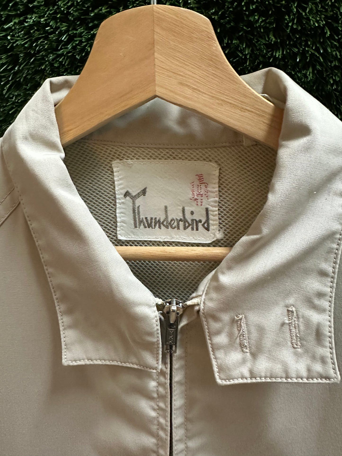 90s Thunderbird Cream Zip-up Light Jacket - L