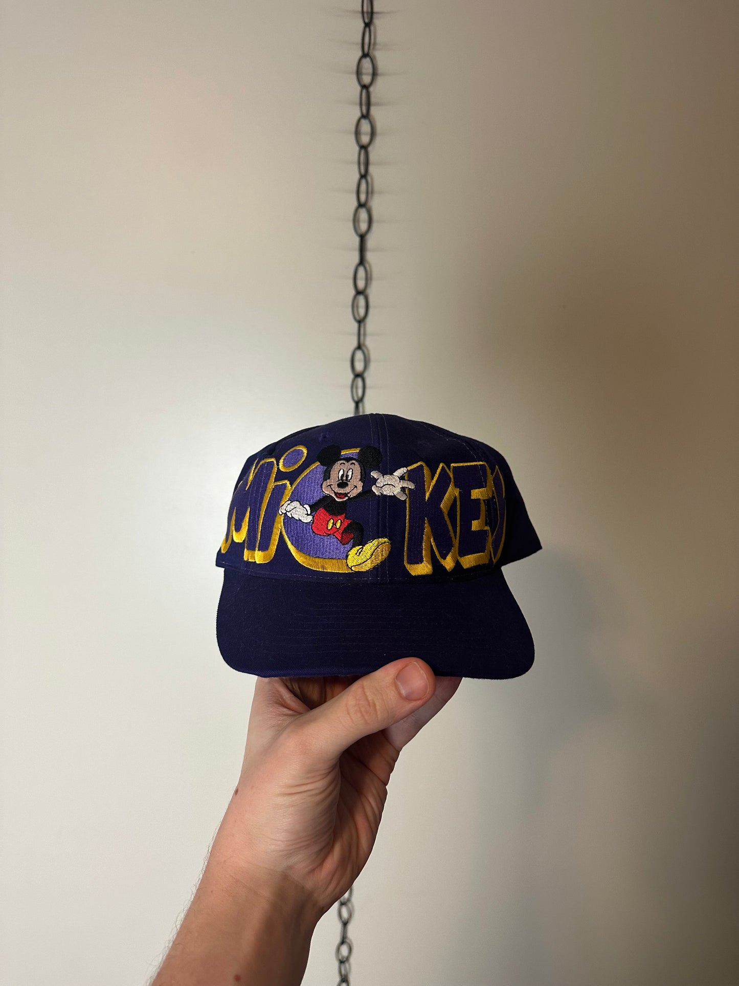 90s Disney Mickey Mouse Spellout SnapBack Hat