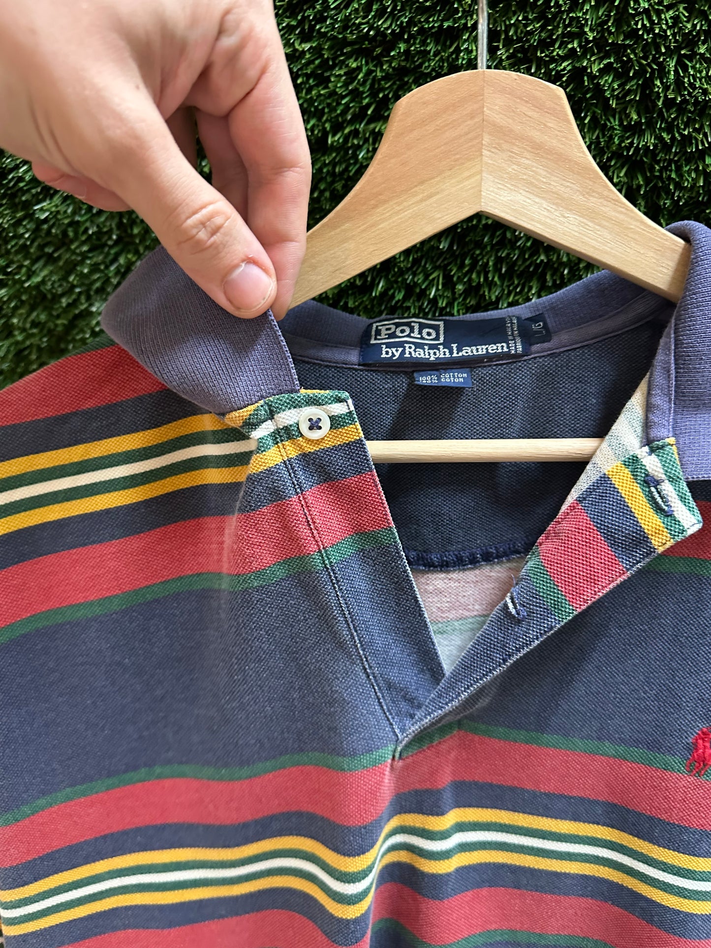 00s Polo Ralph Lauren Striped Polo Shirt - L