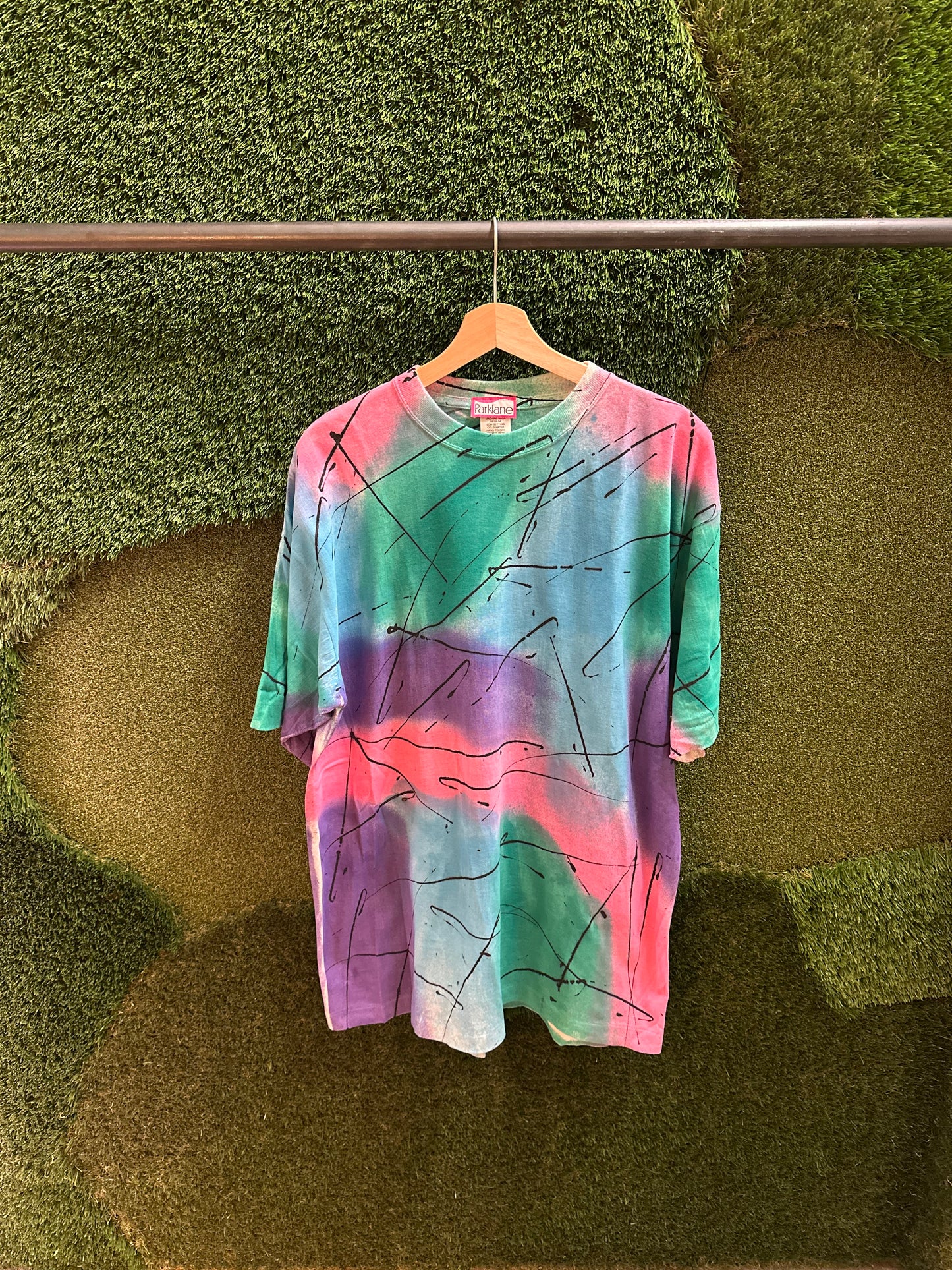 90s Paint Abstract T-shirt - XL