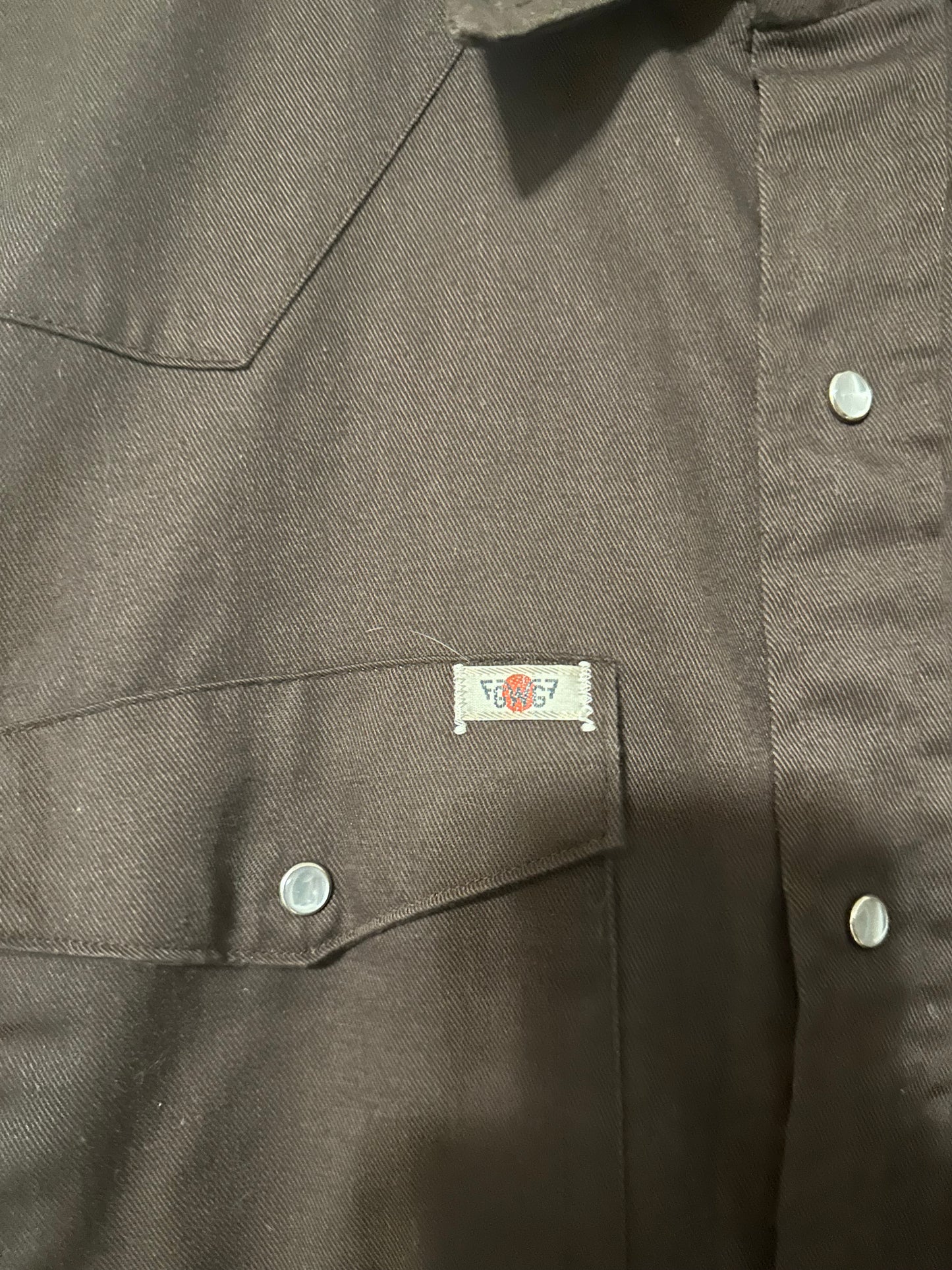 80s GWG Brown Pearl Snap Shirt - M