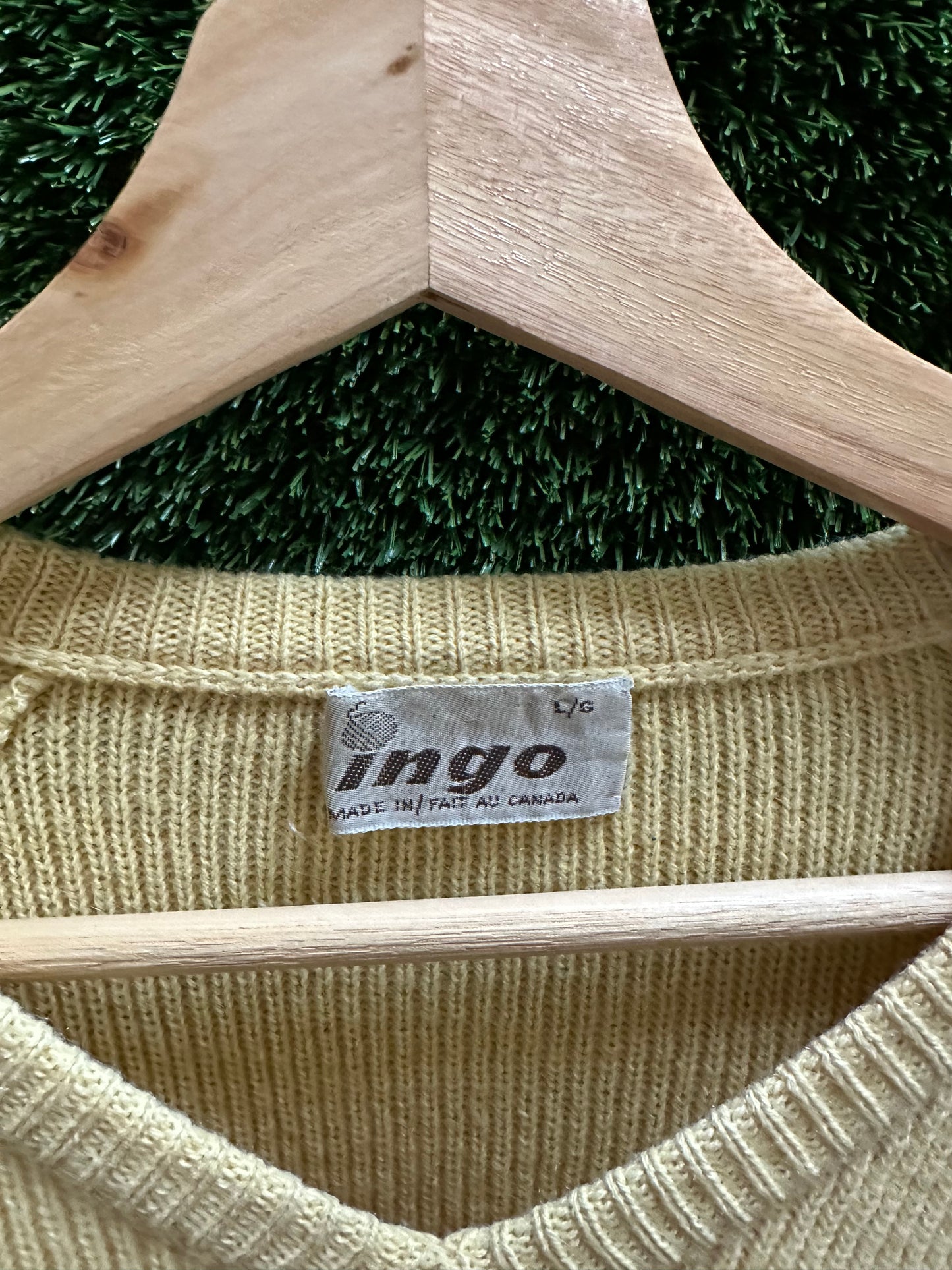 80s Ingo Yellow Pullover Sweater - L