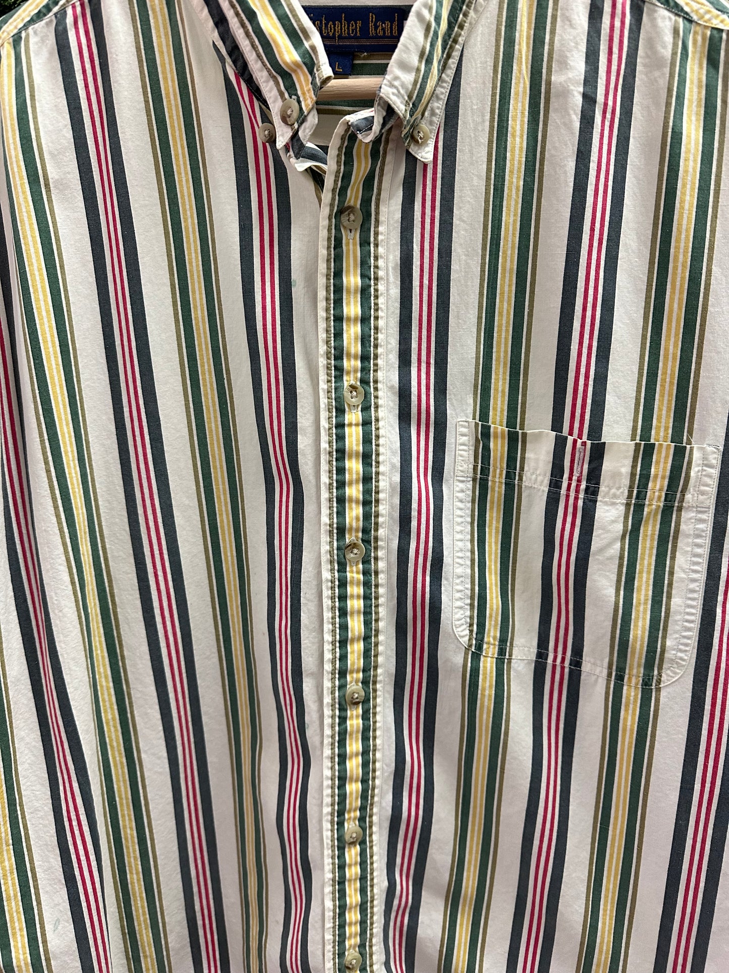 Vintage Christopher Rand Pin Striping Button-up Shirt - L