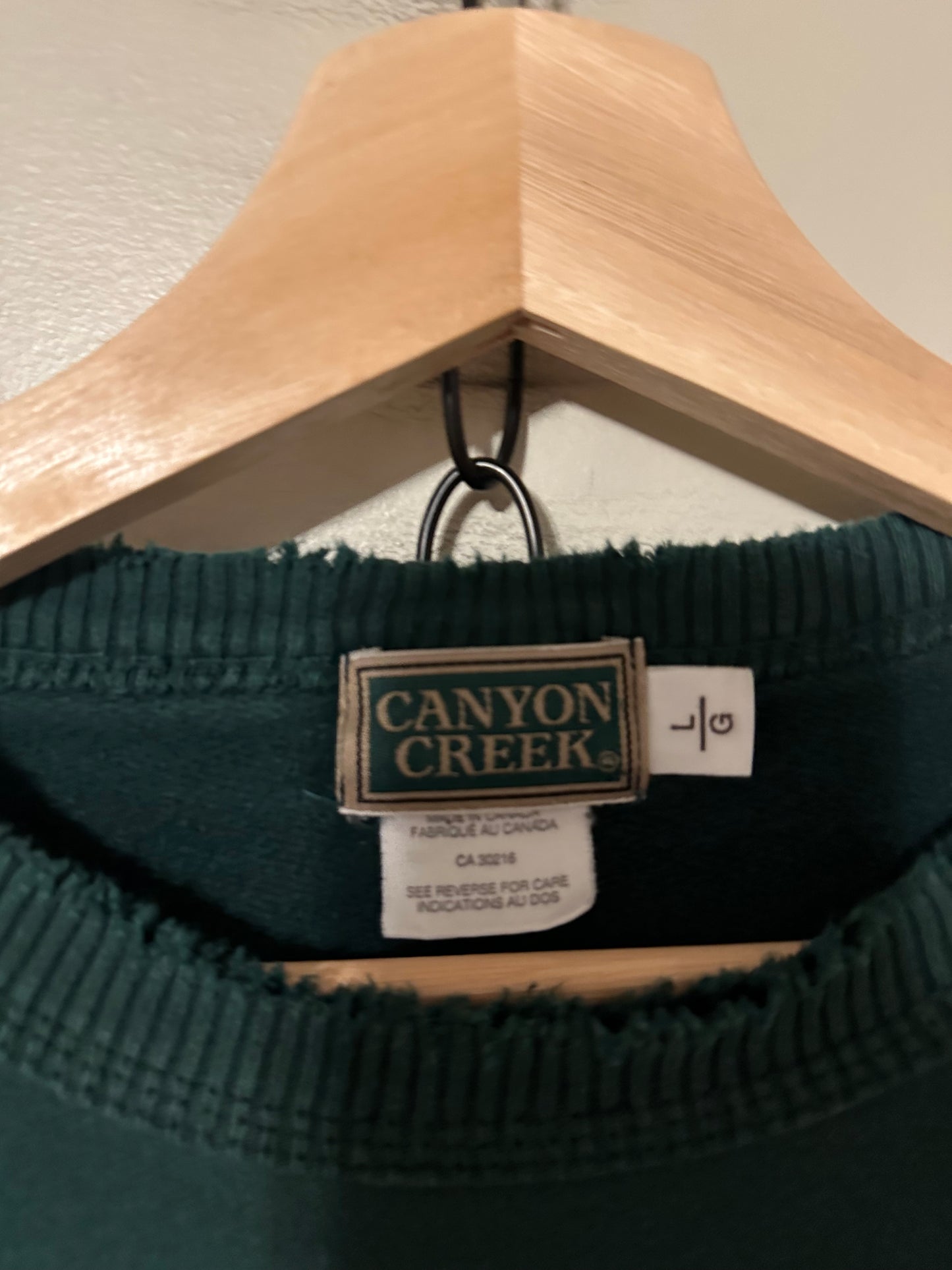 Vintage Canyon Creek Forrest Green Crewneck - L