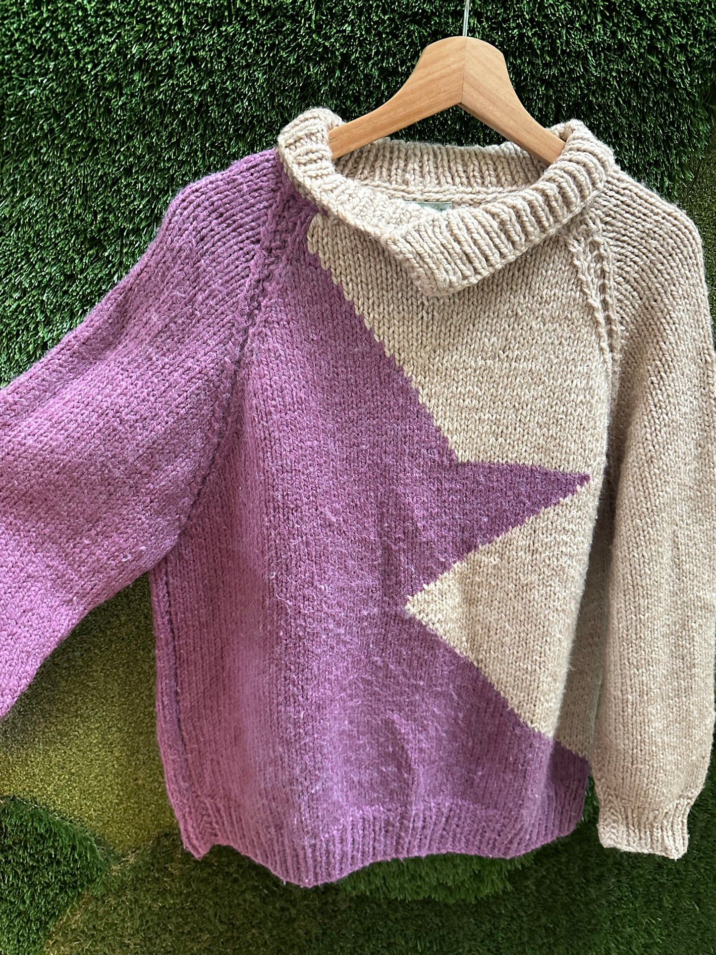 80s Yoda Silhouette Handmade Sweater - L