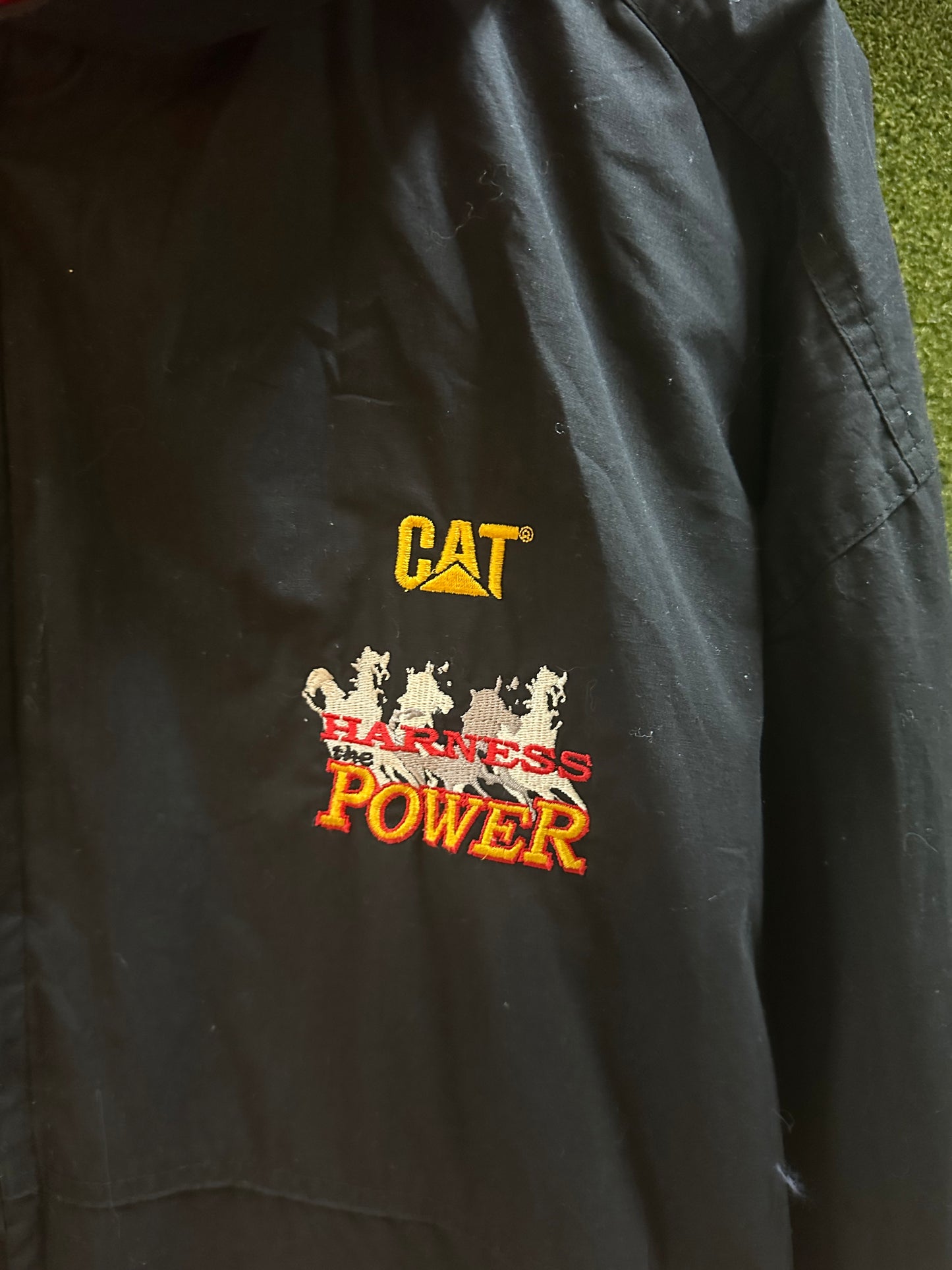 90s CAT Harness The Power Zip-up Light Jacket - XL