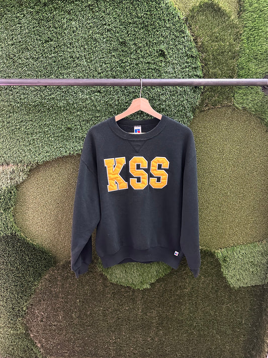 Vintage Russell Athletic KSS Spellout Black Crewneck - M