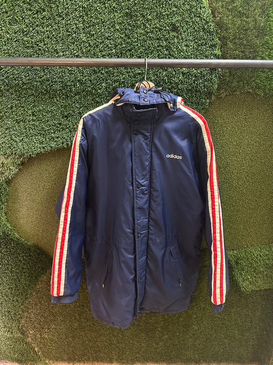 90s Adidas Spellout Long Jacket - S