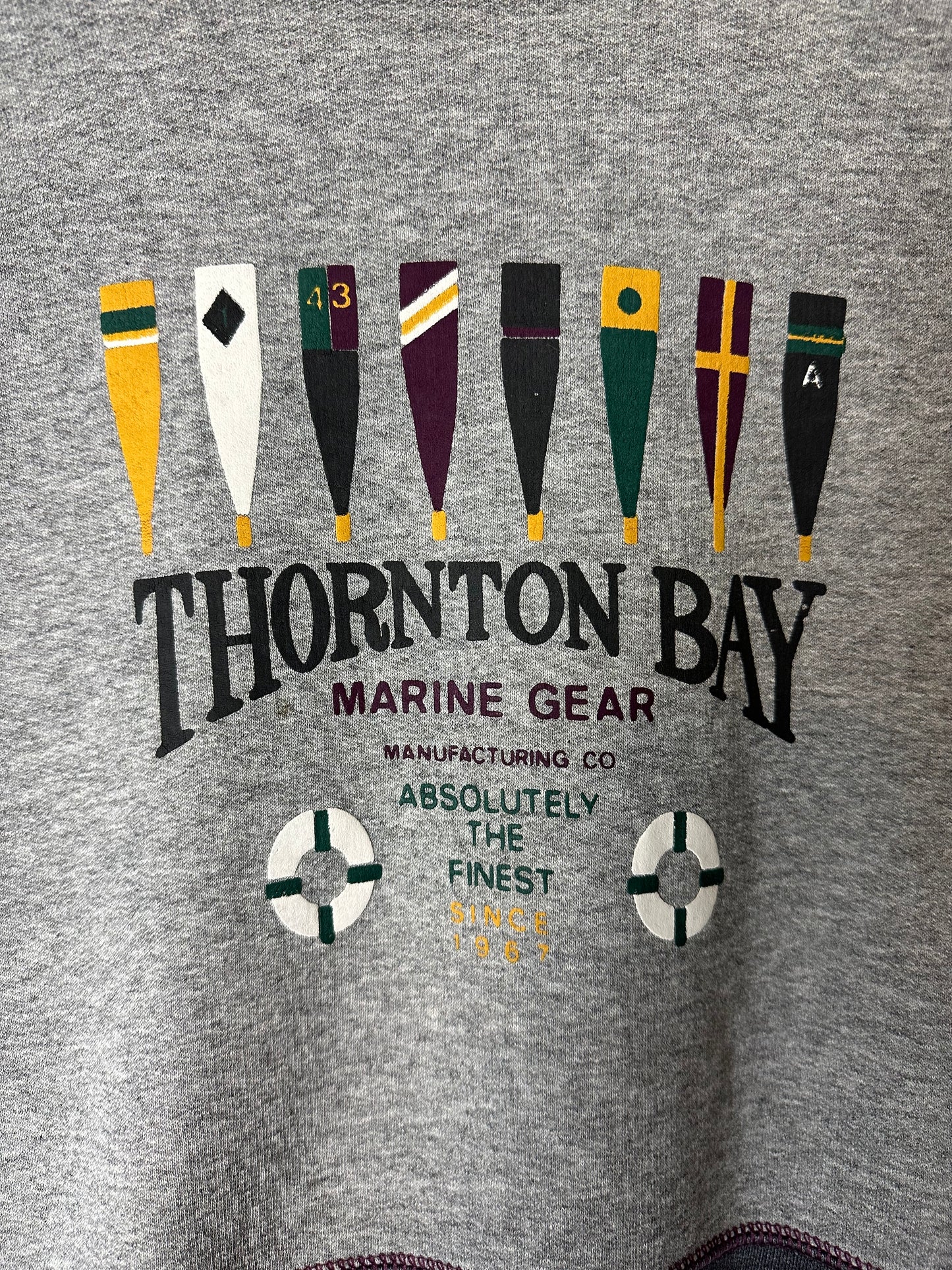 Vintage Thornton Bay Marine Gear Spellout Crewneck - L