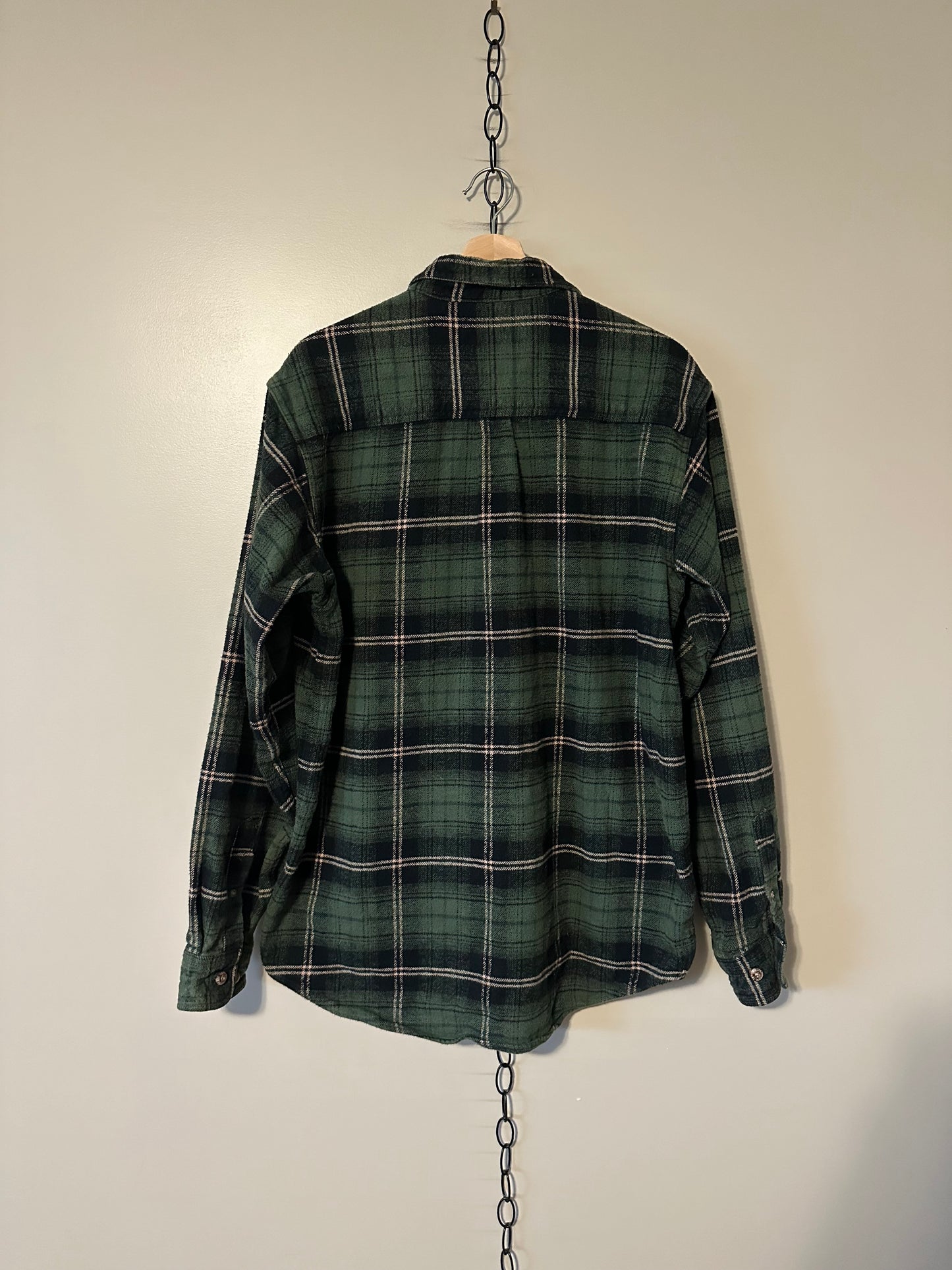 90s Field And Stream Green Plaid Flannel - L