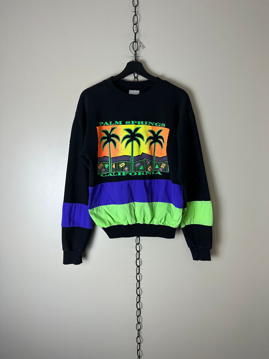 Vintage 1990 Palm Springs California Neon Crewneck - M