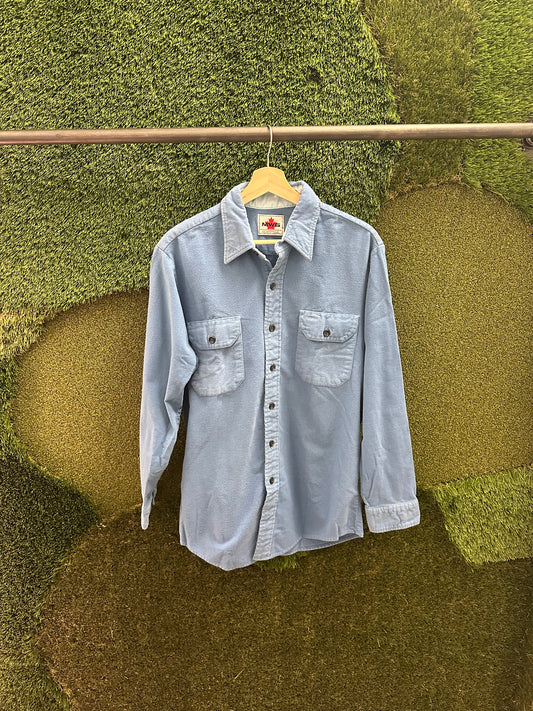 Vintage MWG Blue Fleece Button-up Shirt - L