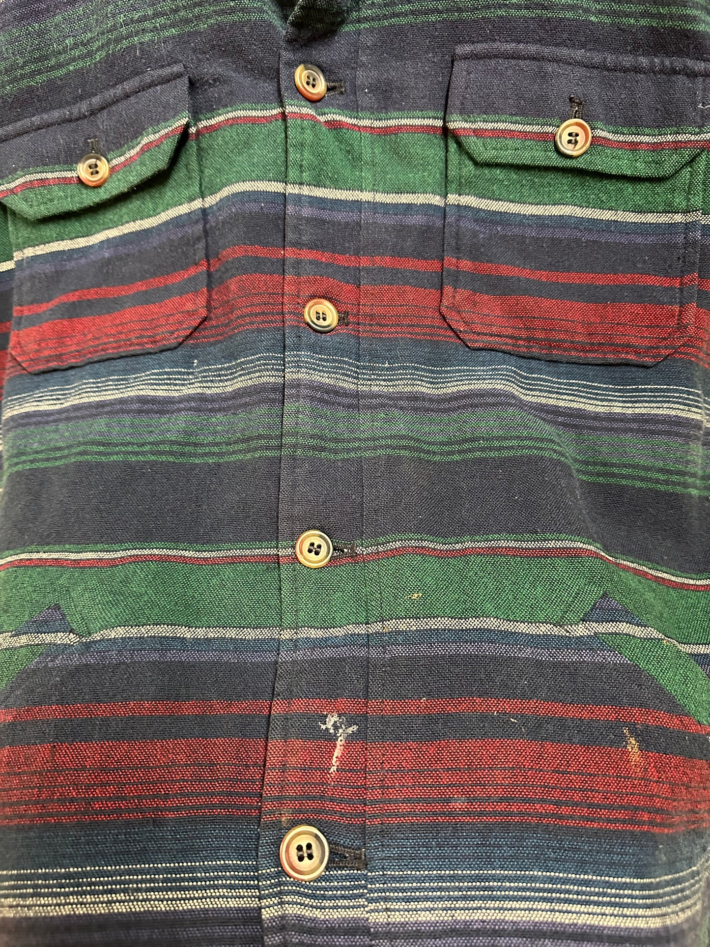 90s Globe Trotter Striped Button-up Jacket - XL