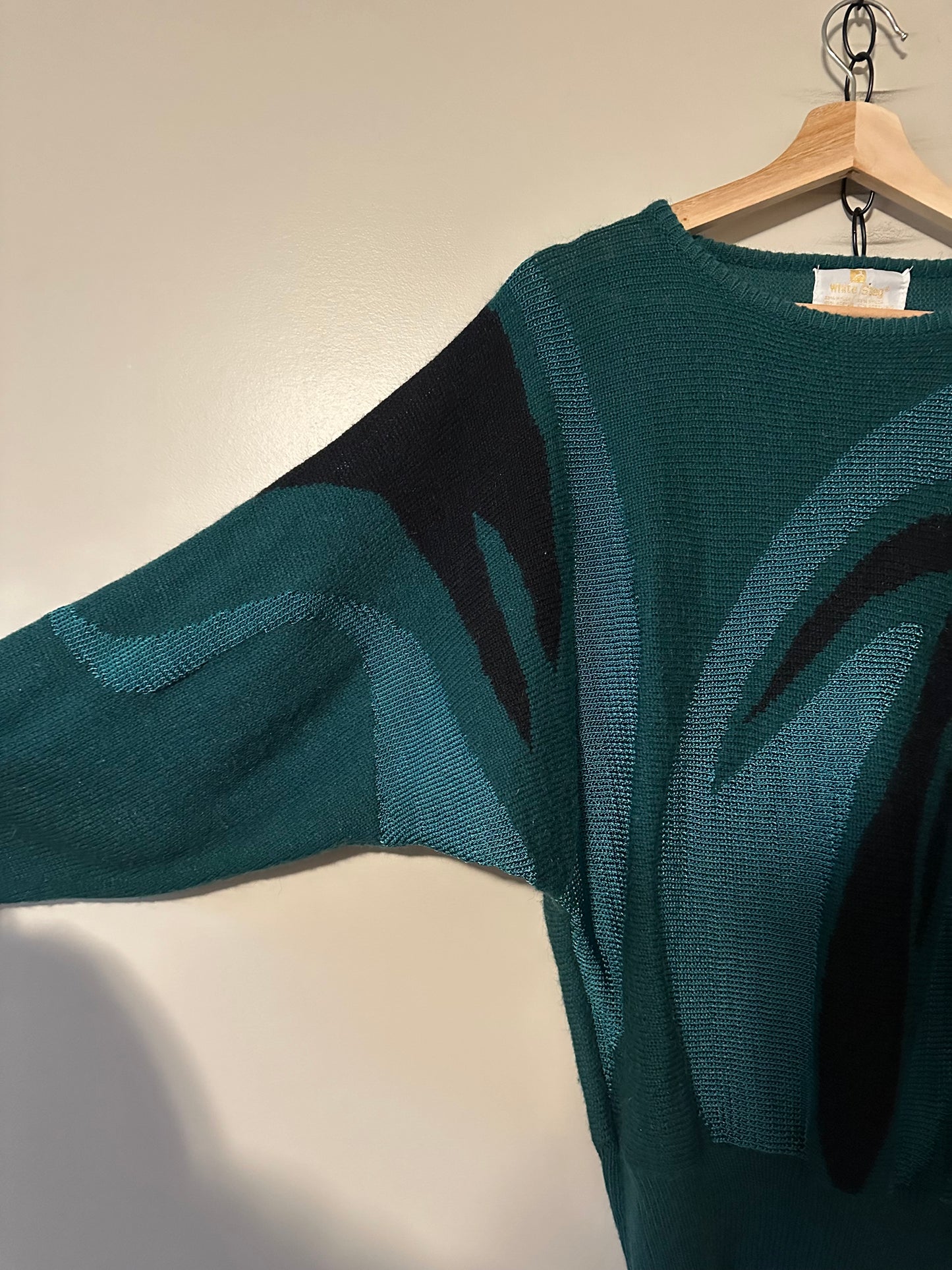 80s White Stag Abstract Sweater - L