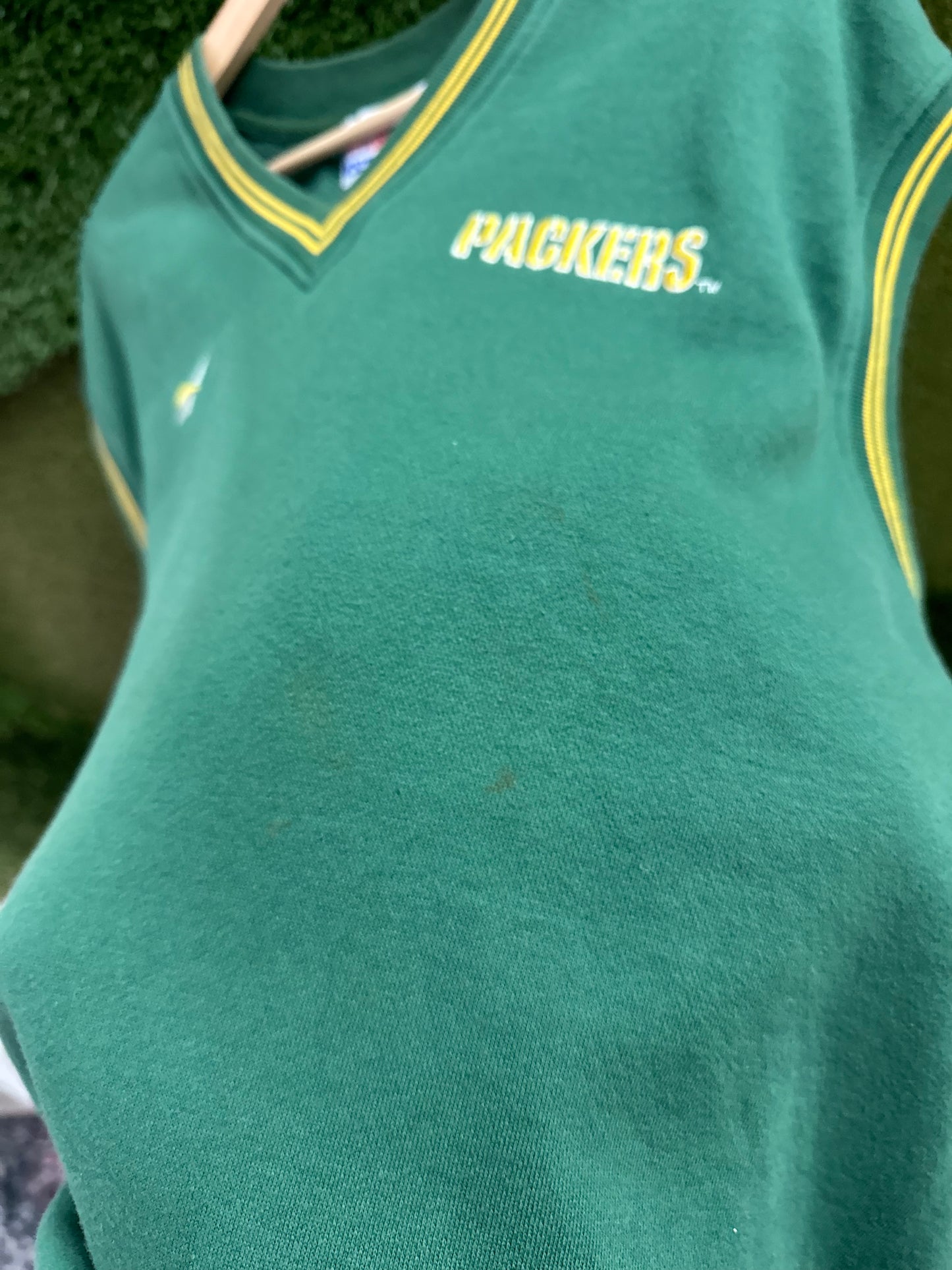 Vintage Green Bay Packer Sweatshirt Vest - XXL