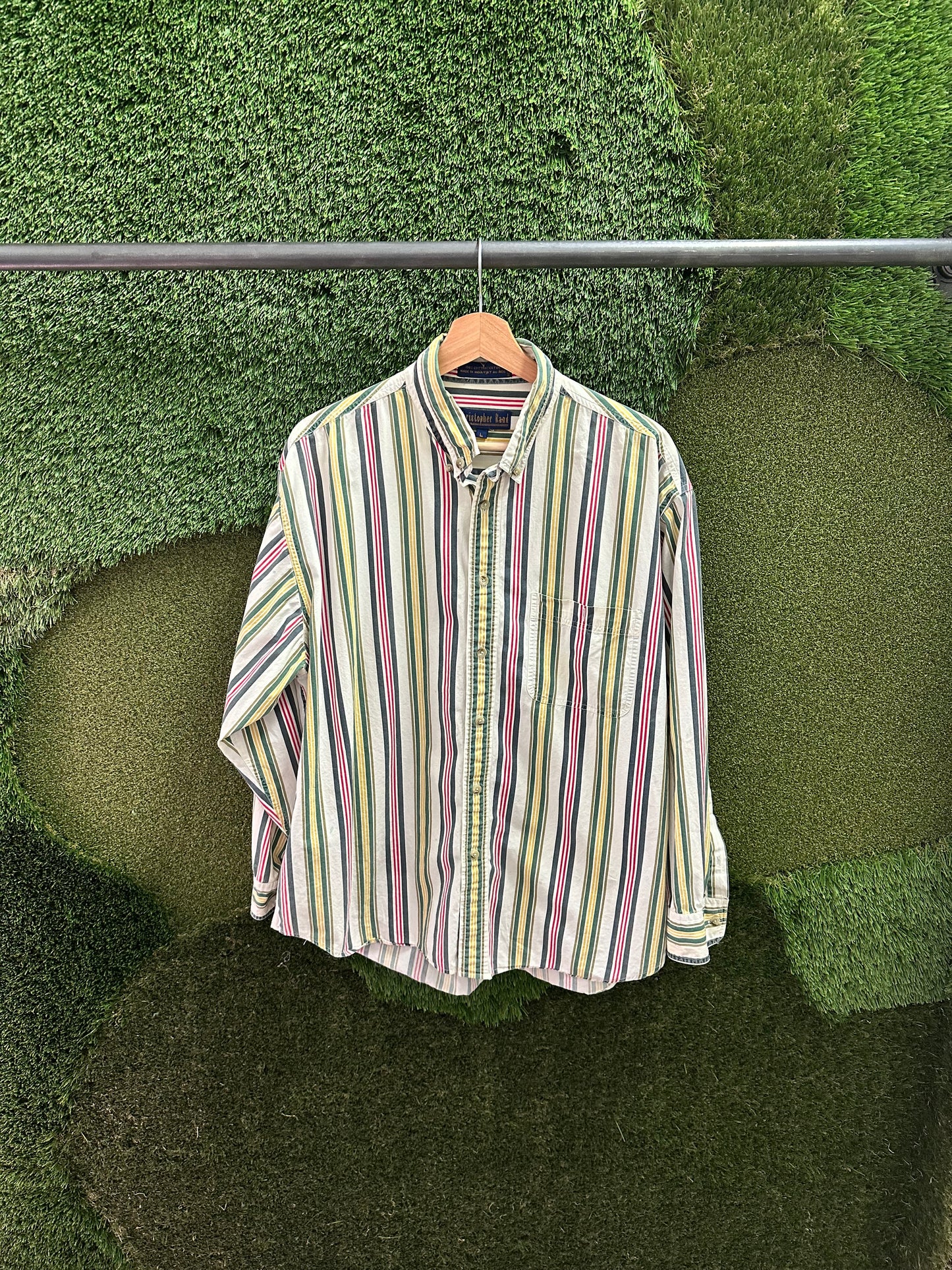 Vintage Christopher Rand Pin Striping Button-up Shirt - L