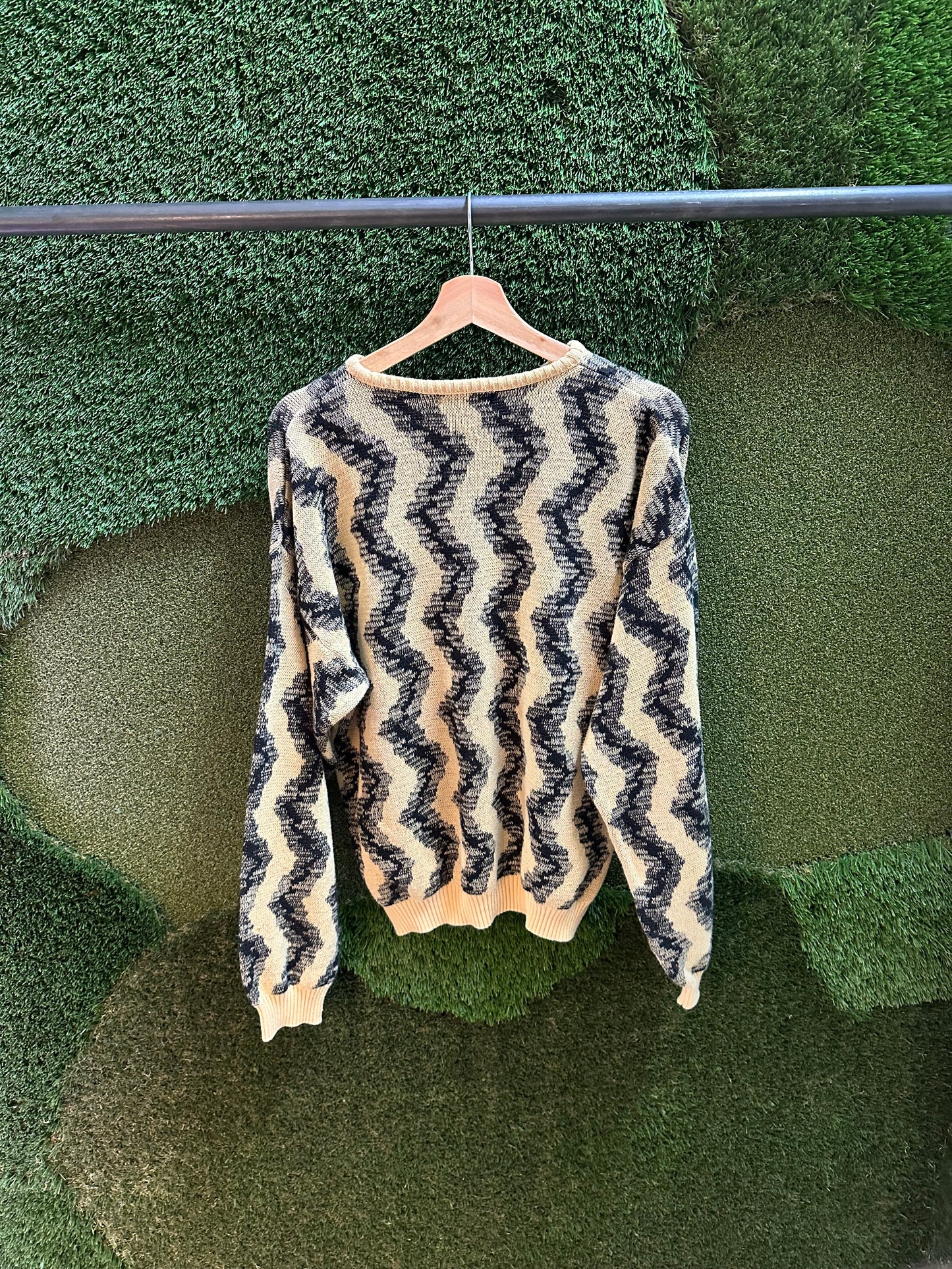 90s Tosani Abstract Striped Sweater - L