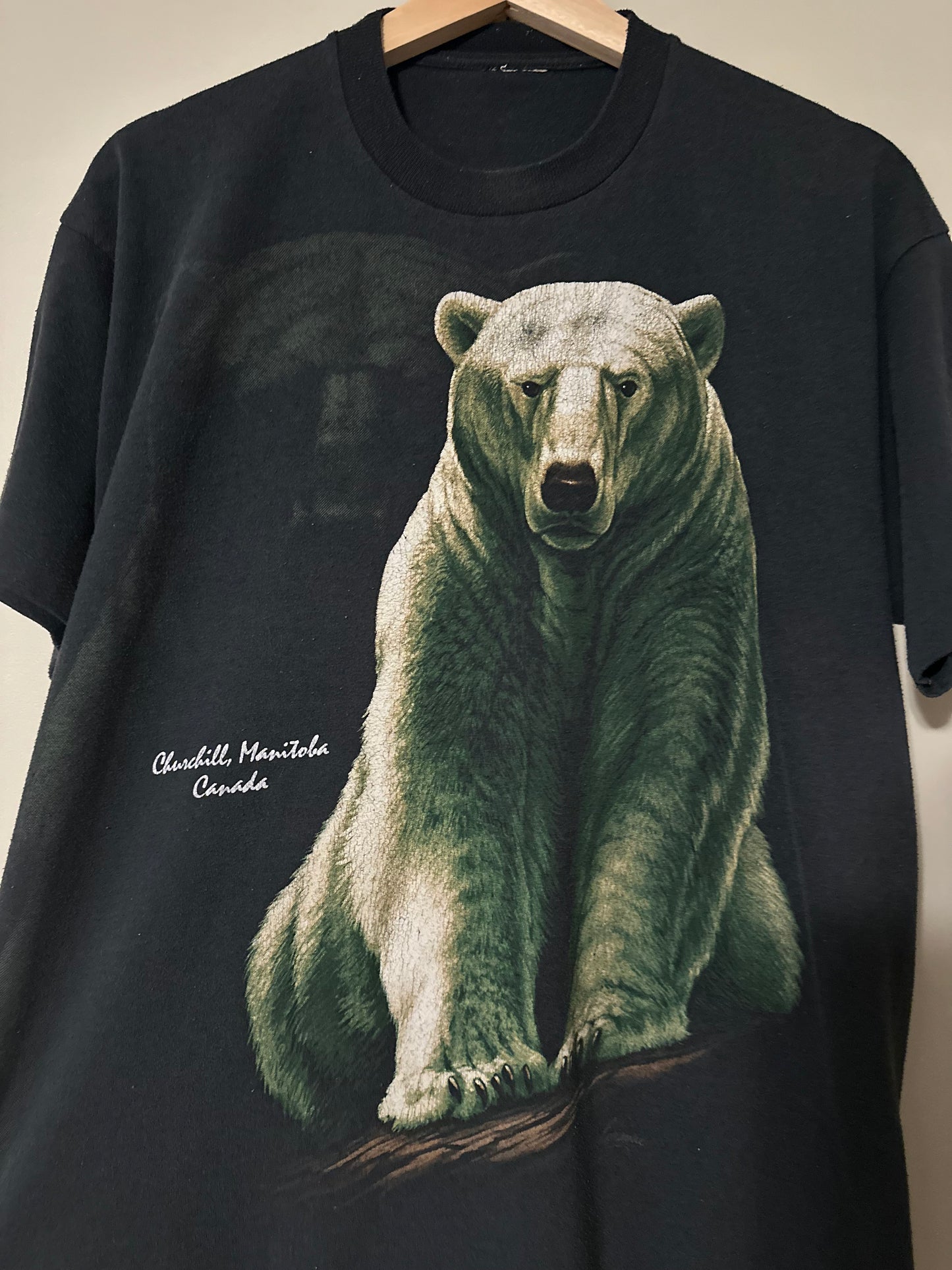 90s Bear Animal T-shirt - L