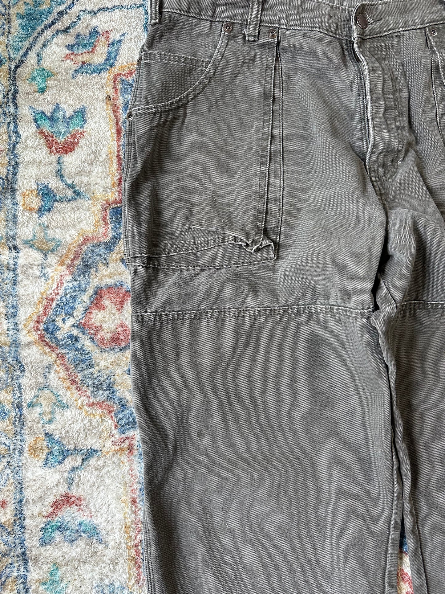 00s Dickies Green Double Knees Workwear Pants - 37