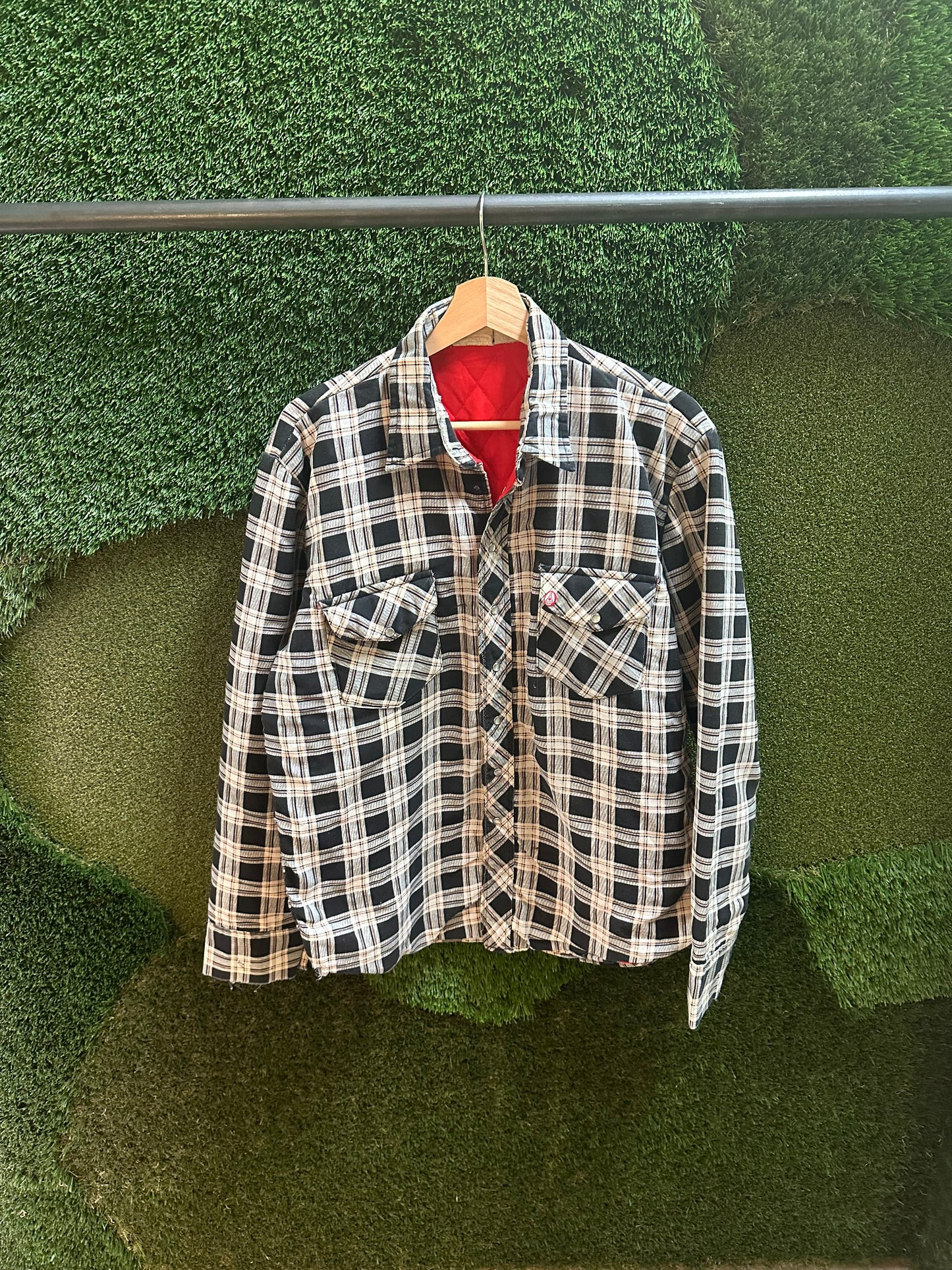 80s Bell Shirt Insulated Pearl Snap Flannel - L