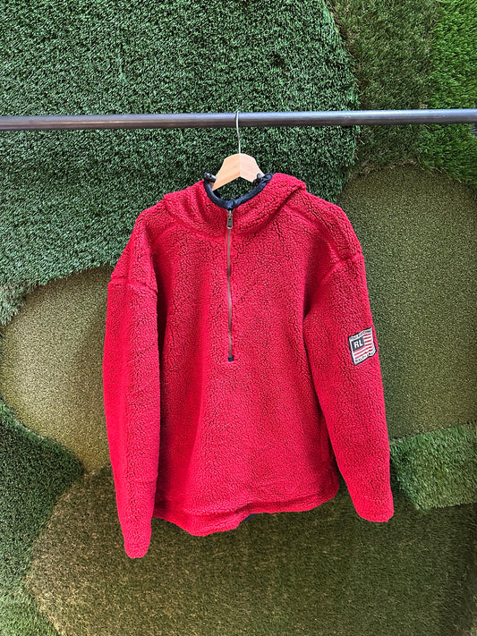 90s Polo Sport Reversible Hooded Fleece Jacket - M