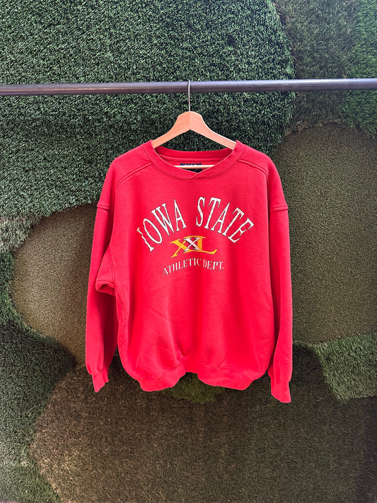 90s Iowa State Athletics Spellout Collegiate Crewneck - L