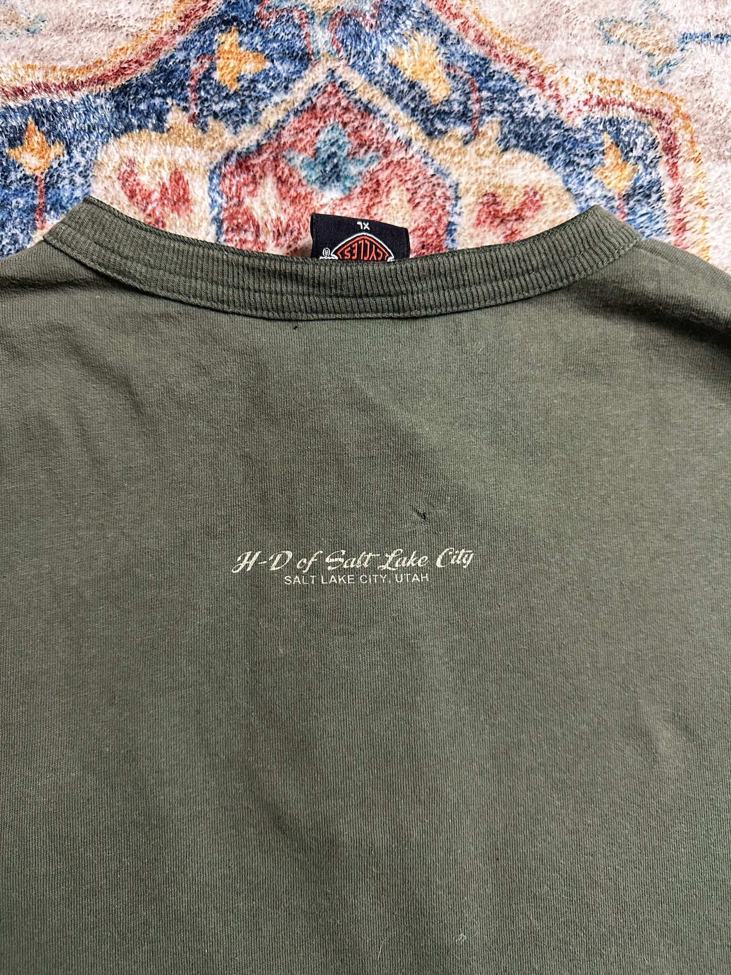 00s Harley Davidson Long Sleeve Henley Shirt - XL