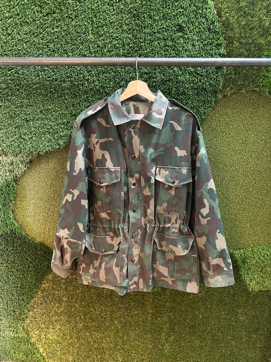 90s Camouflage Military Multi Pocket Jacket - L