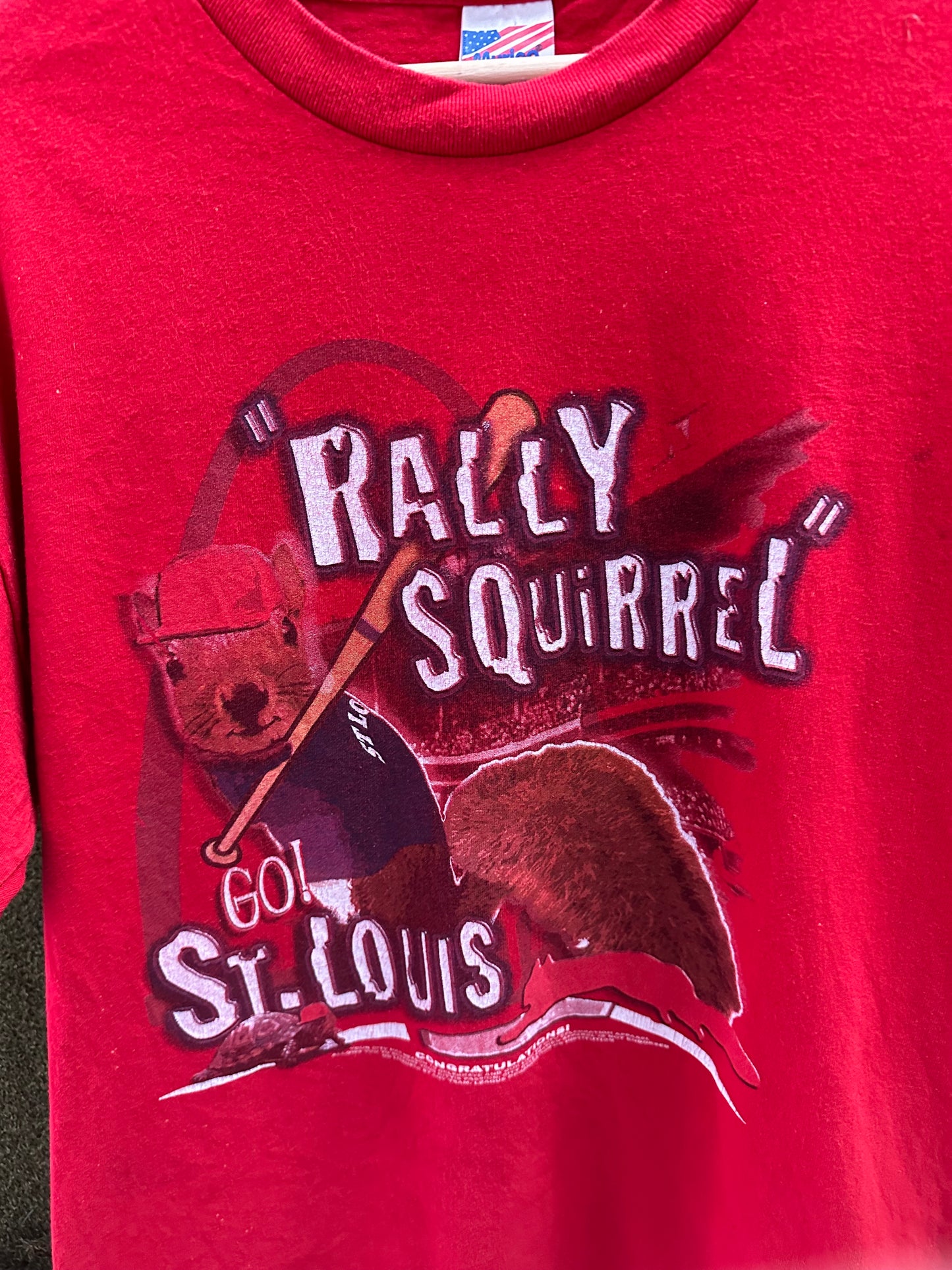 Vintage MLB St. Louis Cardinals Rally Squirrel T-shirt - L