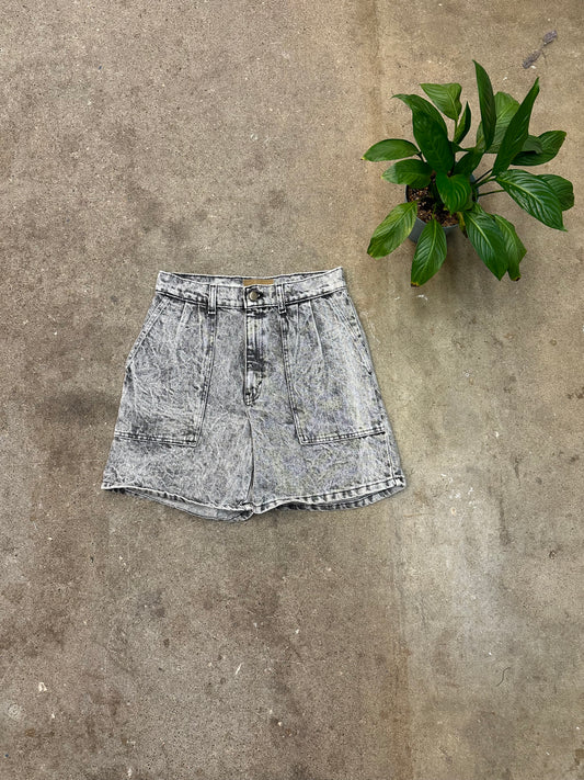 Vintage Quarter Horse Grey Wash Denim Shorts - 30