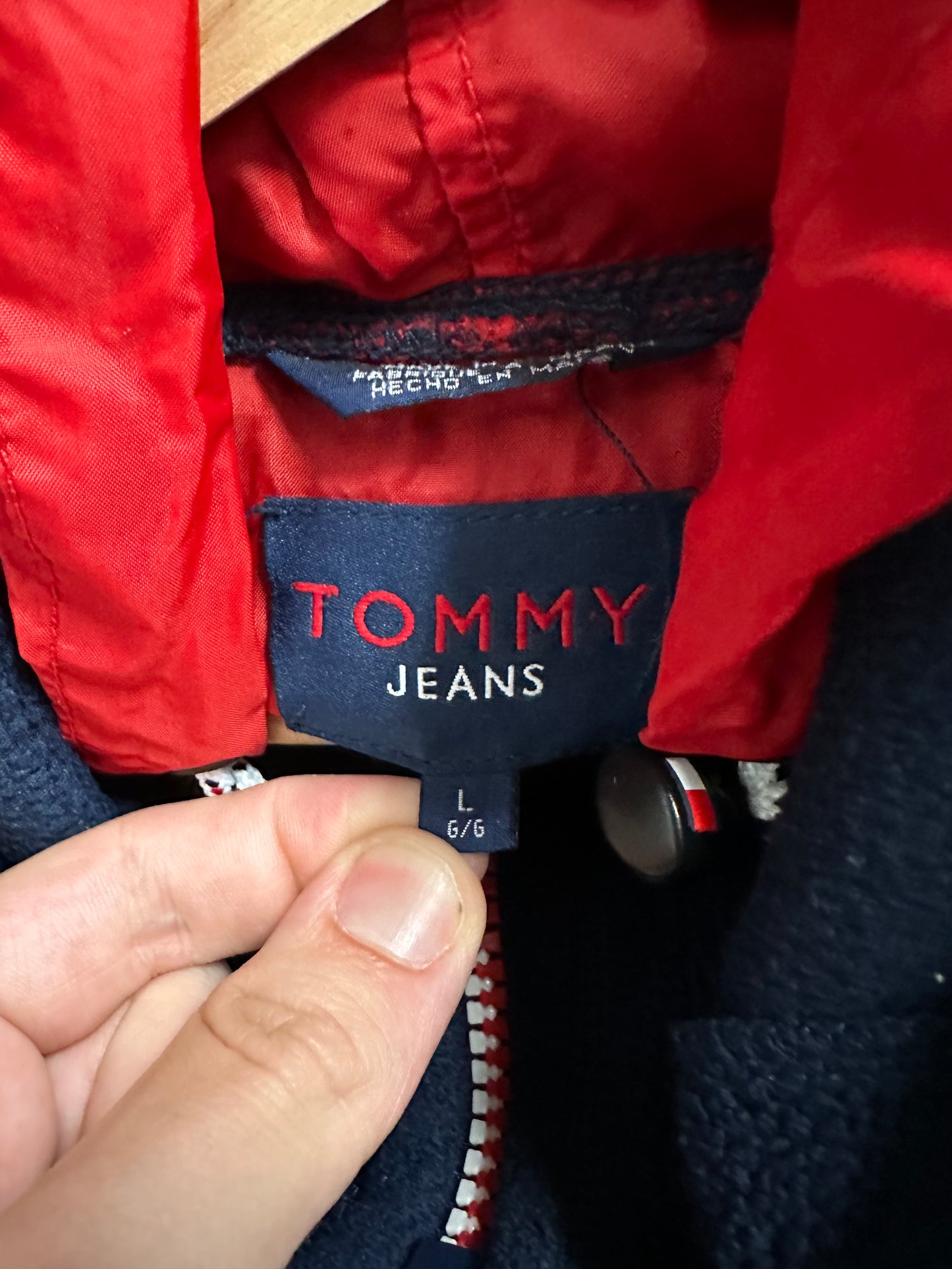 Vintage Tommy Jeans Zip-up Fleece Hoodie - L