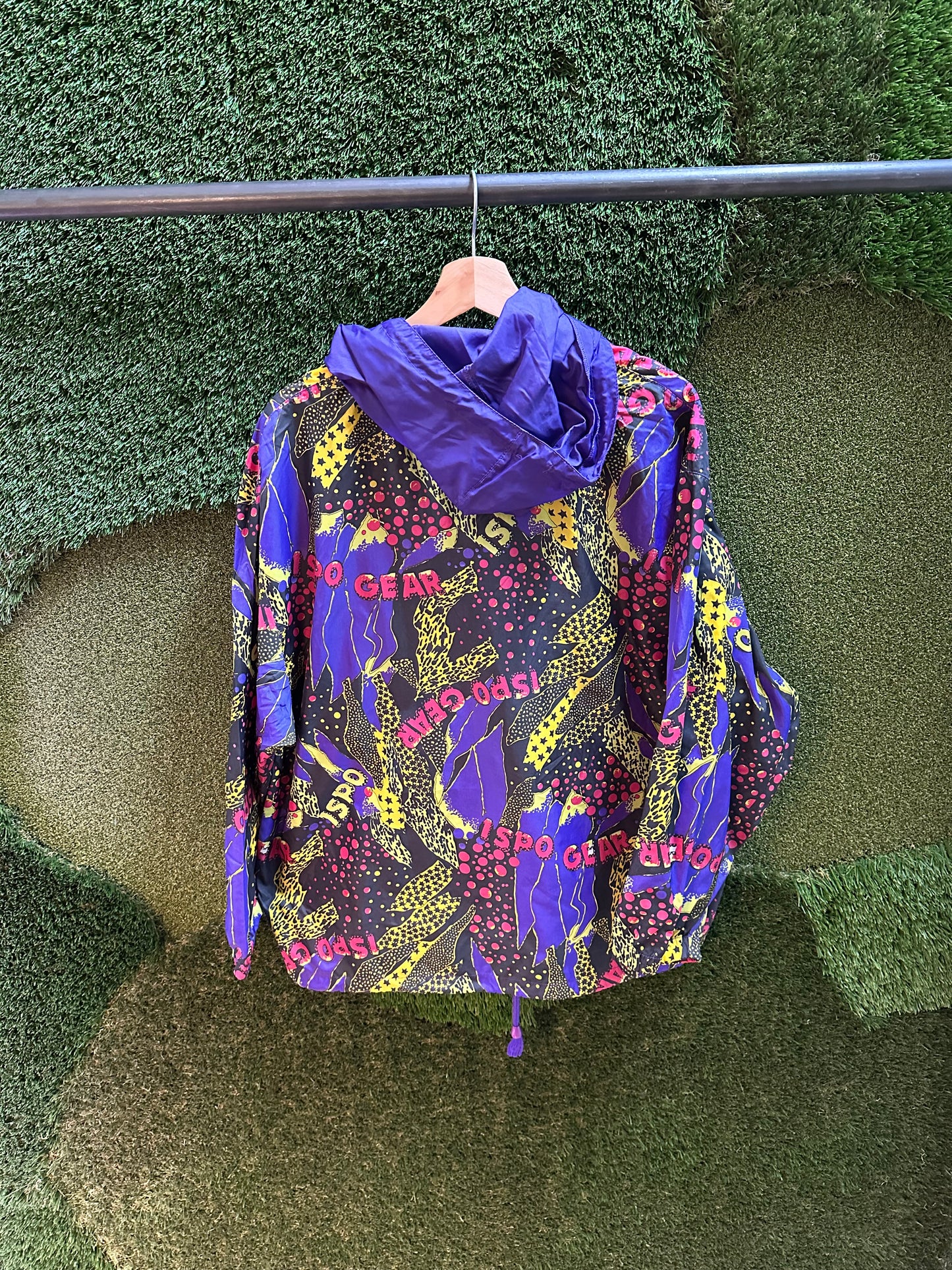 90s ISPO Neon Patterned Light Jacket - L