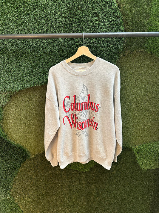 90s Columbus Wisconsin Bird Crewneck - L