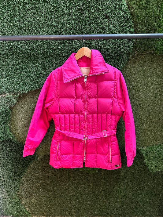 70s Pink Puffer Jacket - M