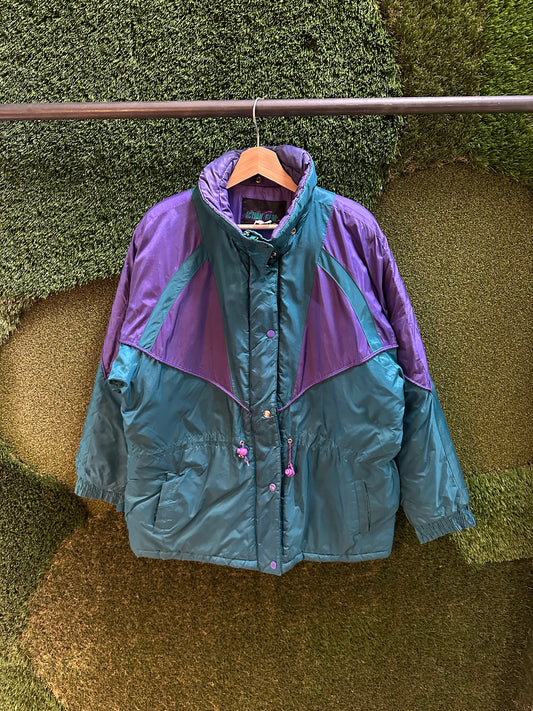 90s Action Gem Zip-up Colour Blocking Ski Jacket - L