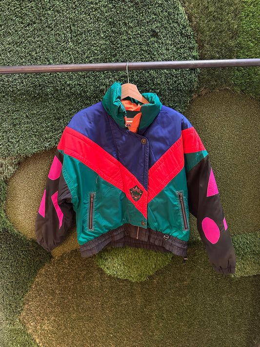 80s Obermeyer Colour Blocking Ski Jacket - L