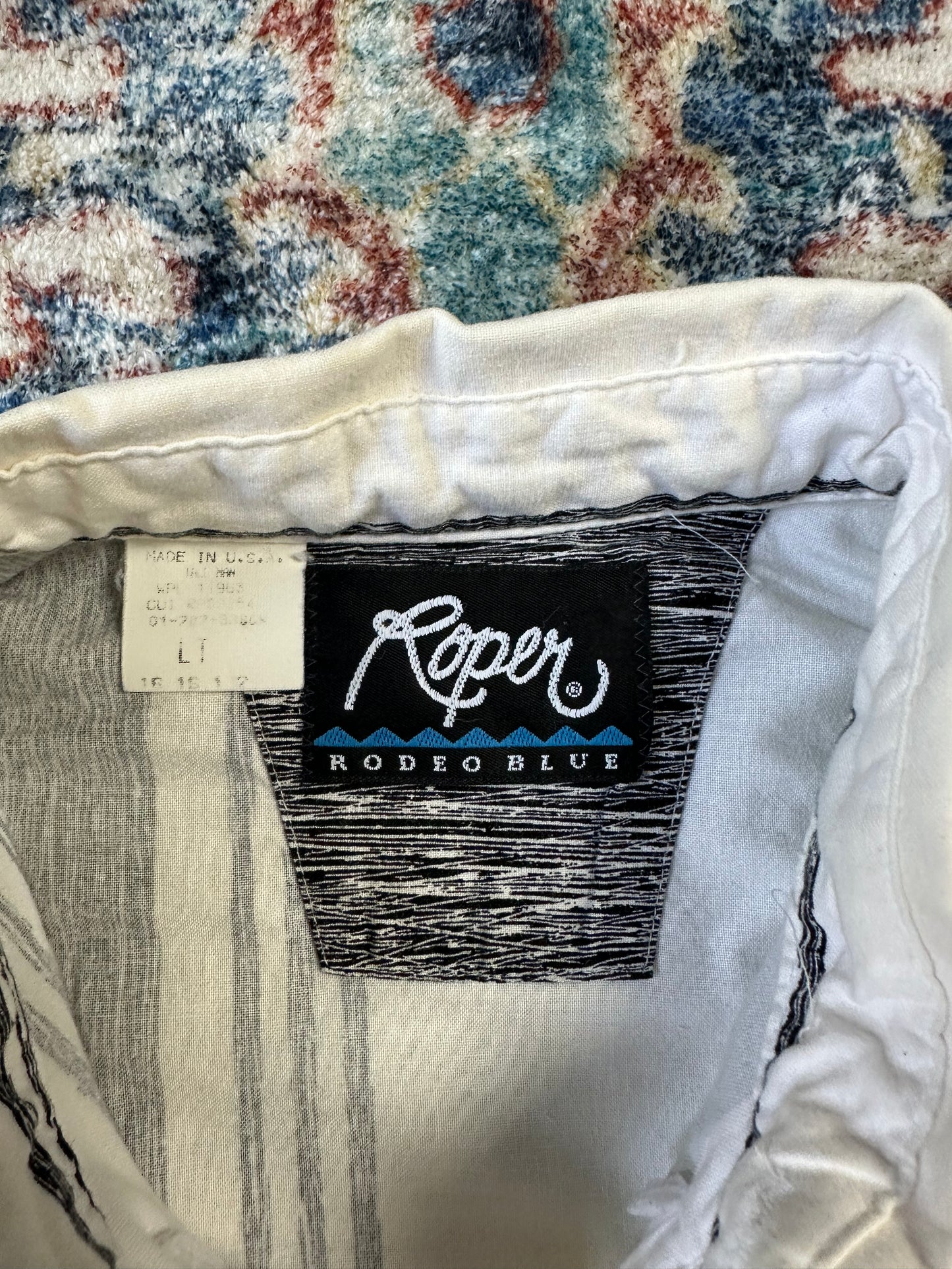 90s Roper Horse Striped Button-up Shirt - L