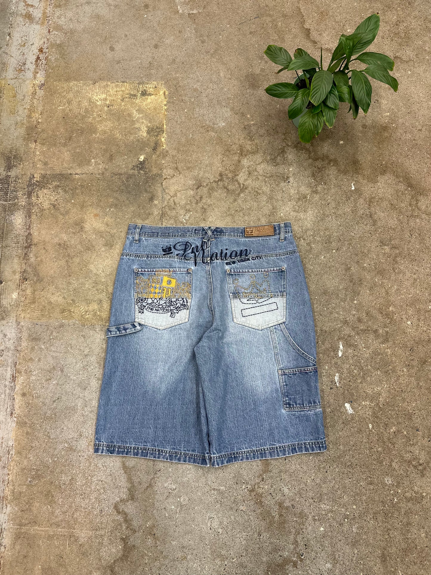 00s PNB Nation Baggy Denim Shorts - 38