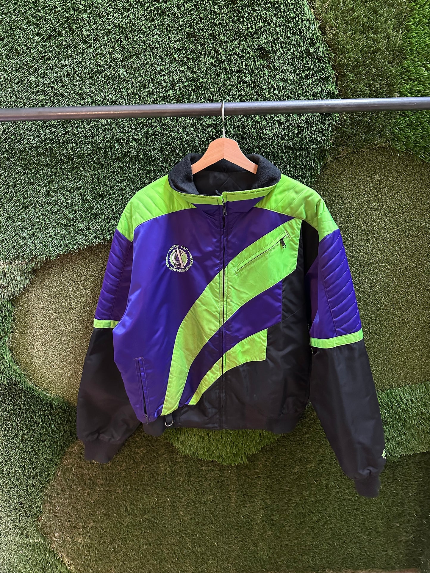 90s Arctic Cat Satin Zip-up Jacket - L