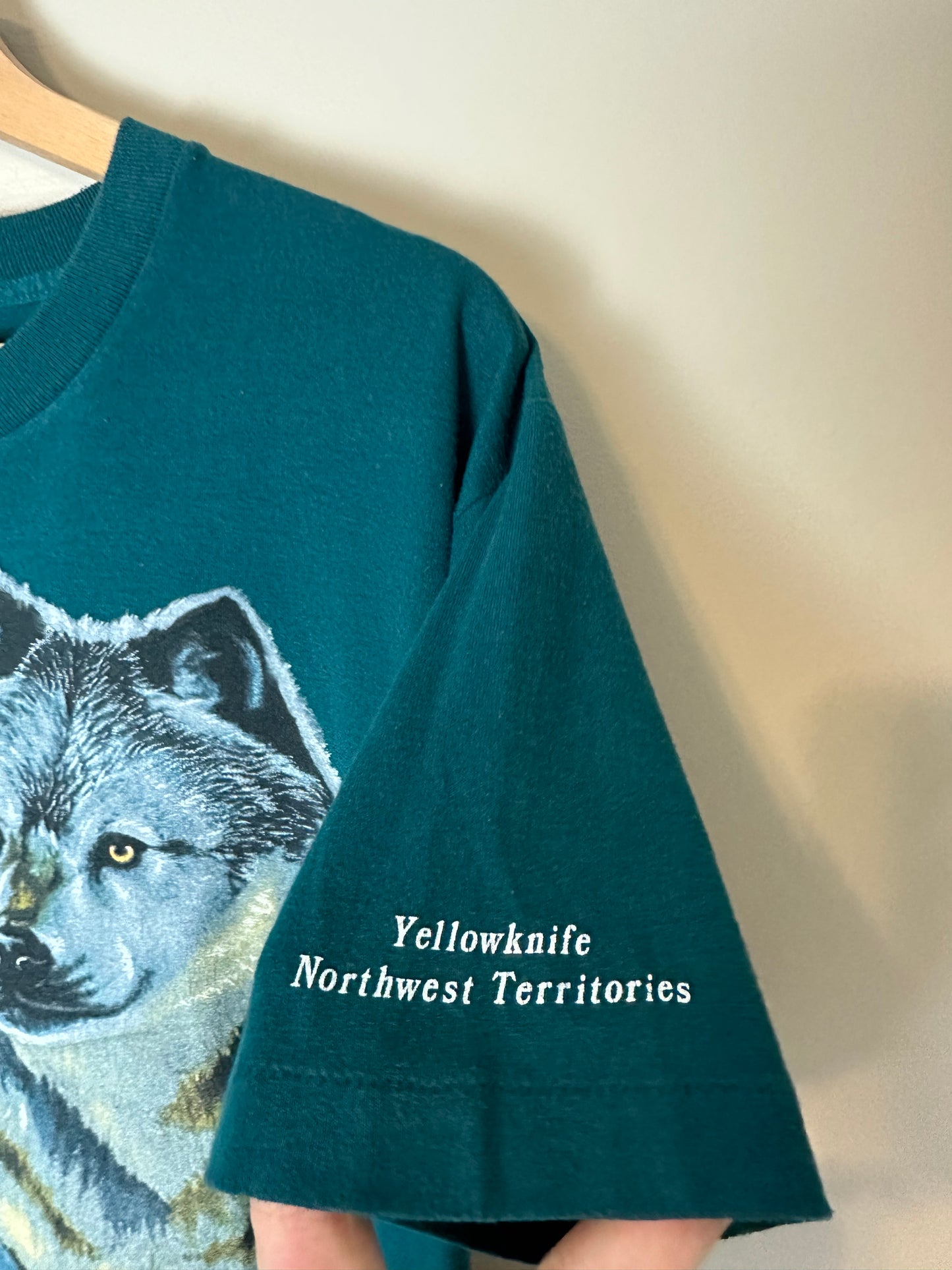 90s Wolf Animal T-shirt - M